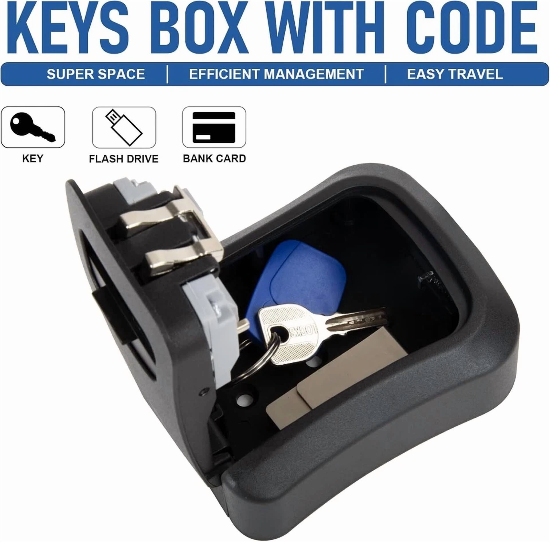 RUGED Key Lock Box 4-Digit Combination Lockbox Waterproof Security Storage (Black, 4.5 in x 3.5 in x 1.5 in) jb8d2