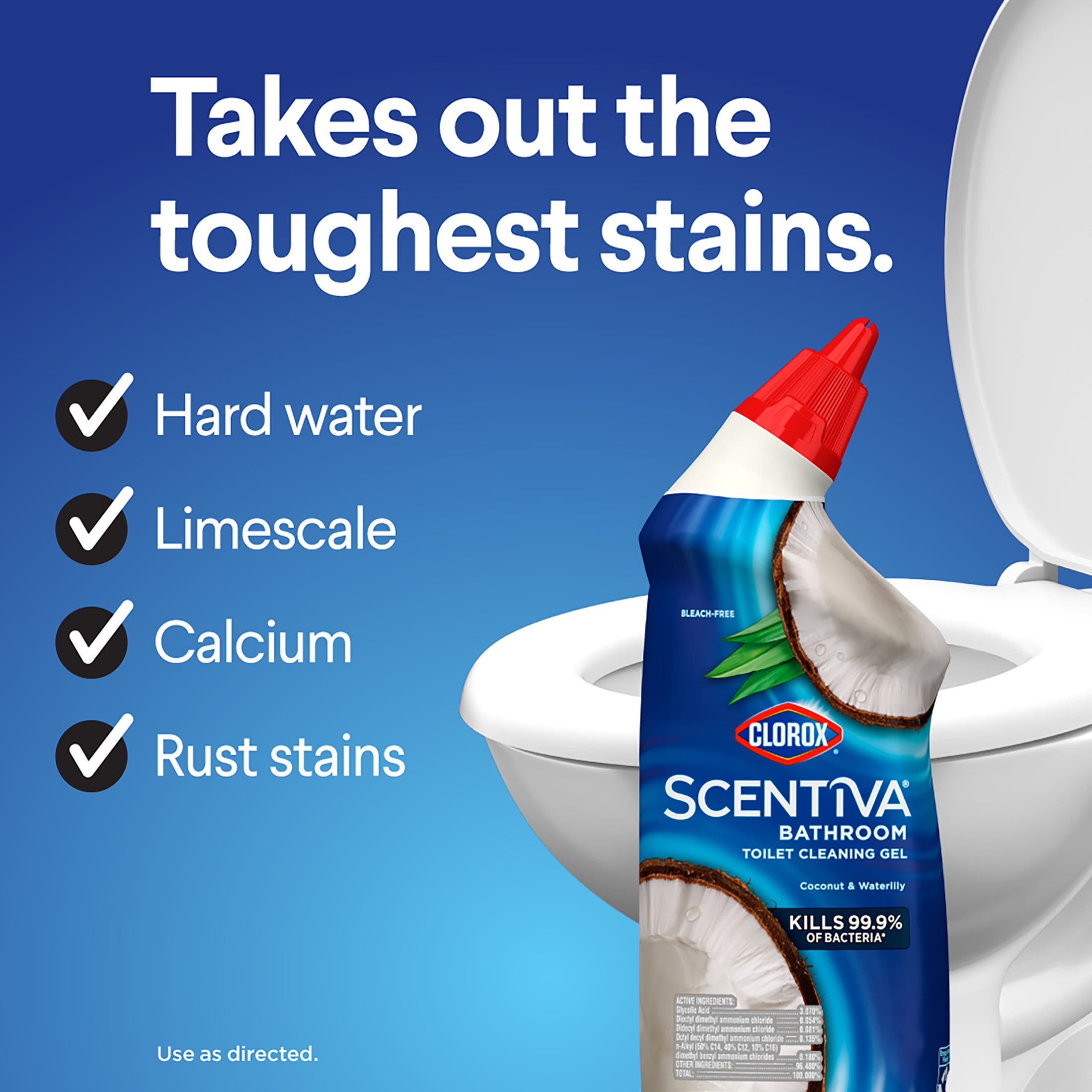 Clorox Scentiva Toilet Bowl Cleaning Gel, Antibacterial Formula, Coconut and Waterlily (24 fl oz) fsdnd