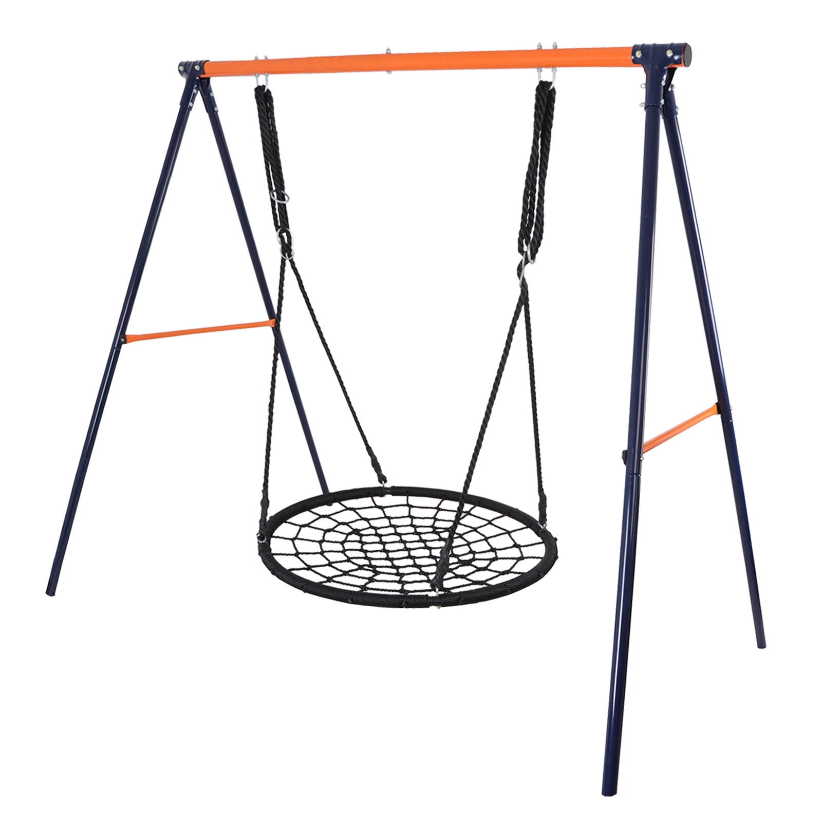 ZENY Backyard Swing Stand Set with 40 in Web Tree Spider Swing (Black, 440 lb Capacity) i6rna