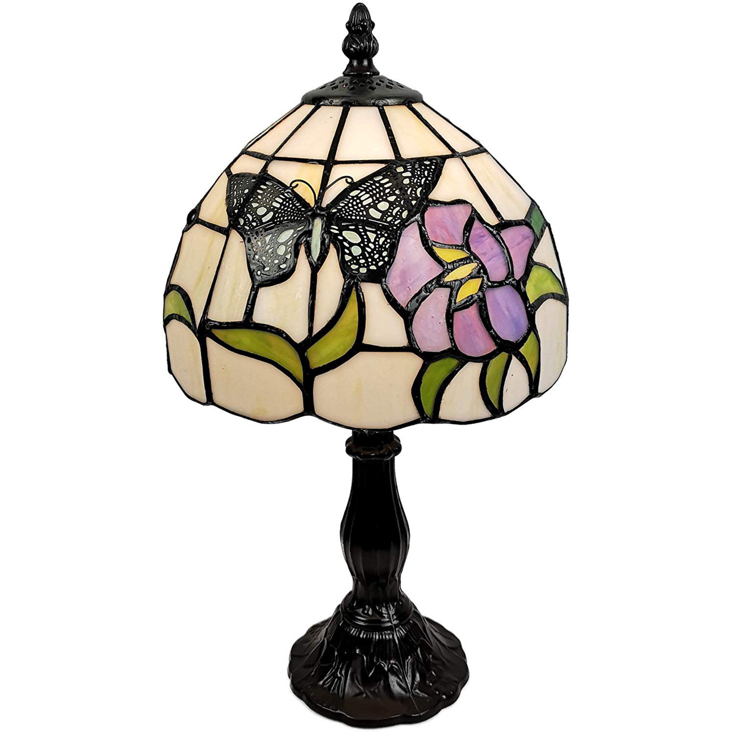 Amora Lighting Tiffany Style Butterflies Mini Table Lamp (Multicolor, 15 in) 9yewi