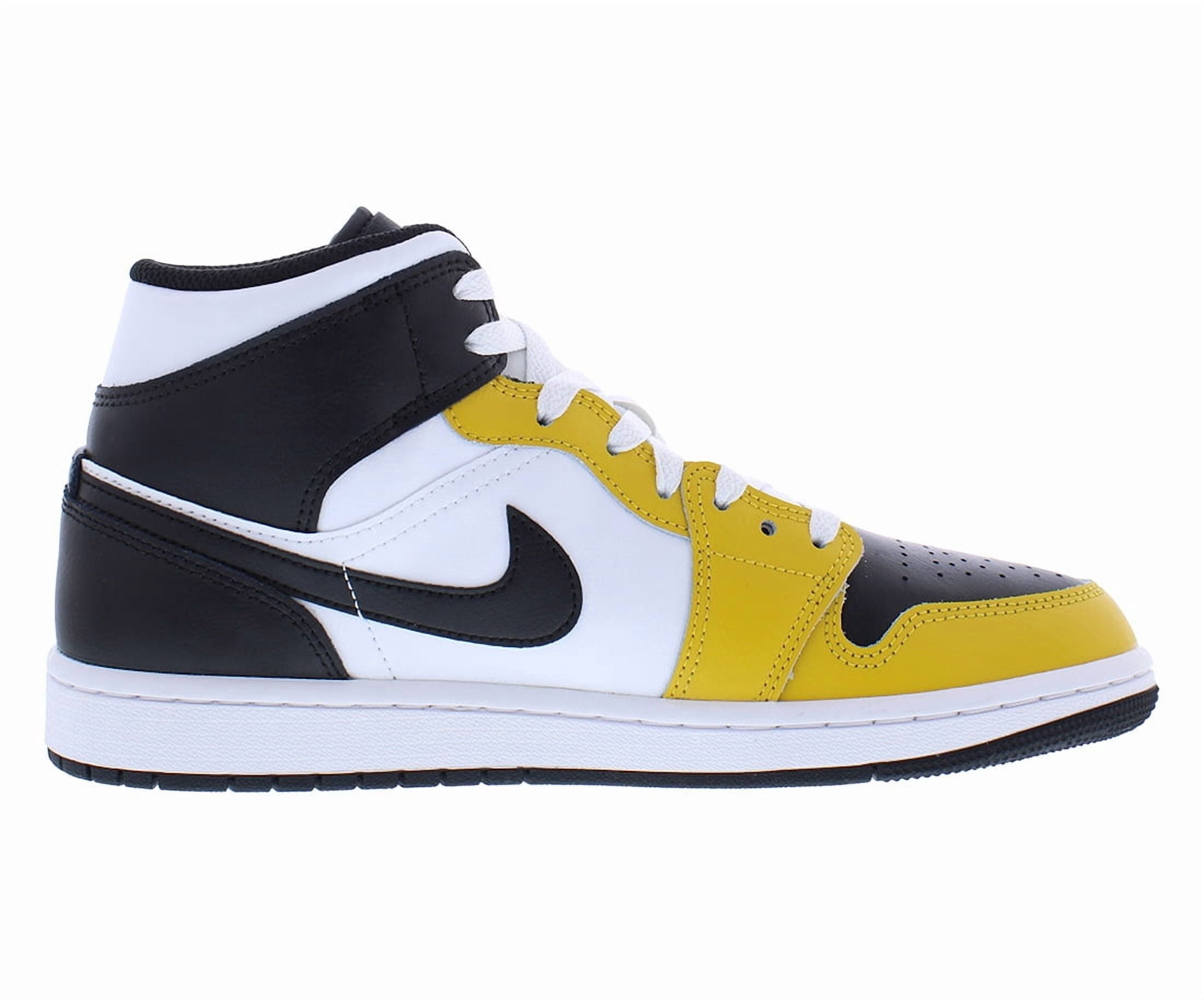 Nike Air Jordan 1 Mid Basketball Shoes (Yellow Ochre/Black-White, 8 US) w9dq7