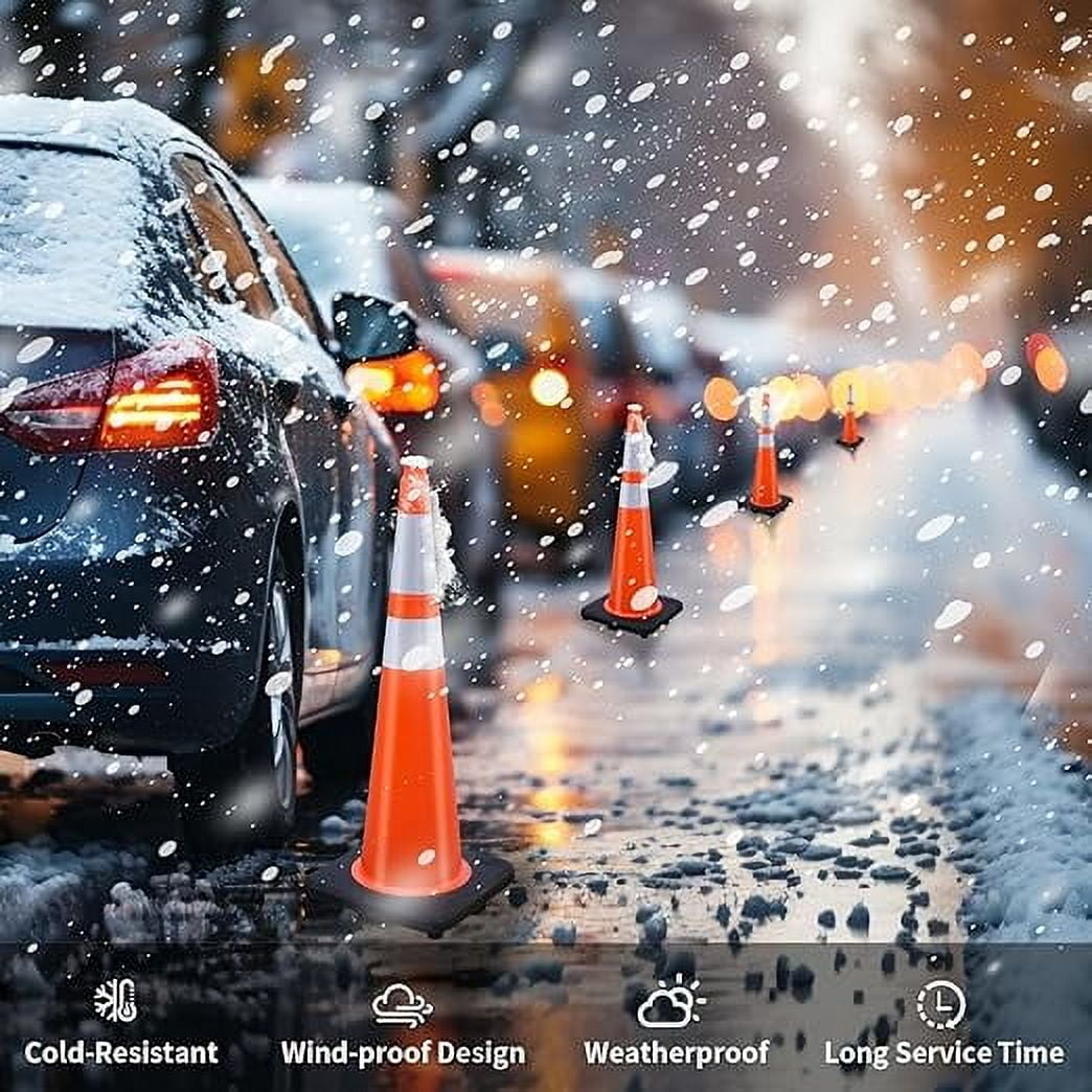 BESEA 36 in PVC Traffic Safety Cones, High-Visibility Reflective Road Markers for Construction and Parking (Orange, 6 Pack) fq1y1 - Image 5