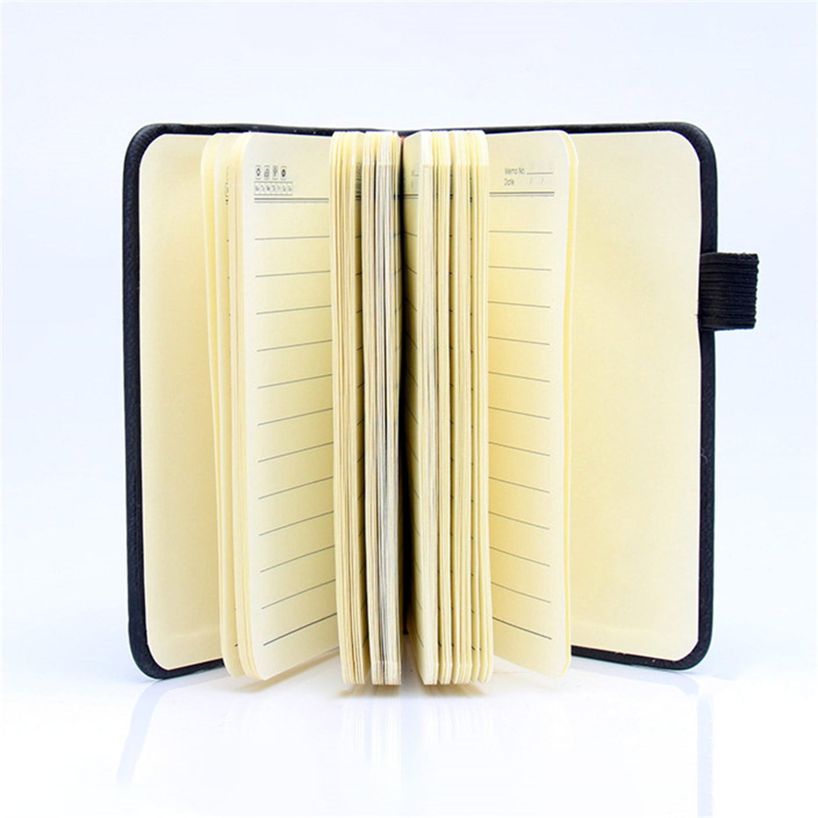 Rofhy Pocket Notebook Journal Set with Pen Holder, Hardcover Lined Memo Notepad for School and Office (Pink, 4.33 x 3.15 x 0.79 in) ky2c5