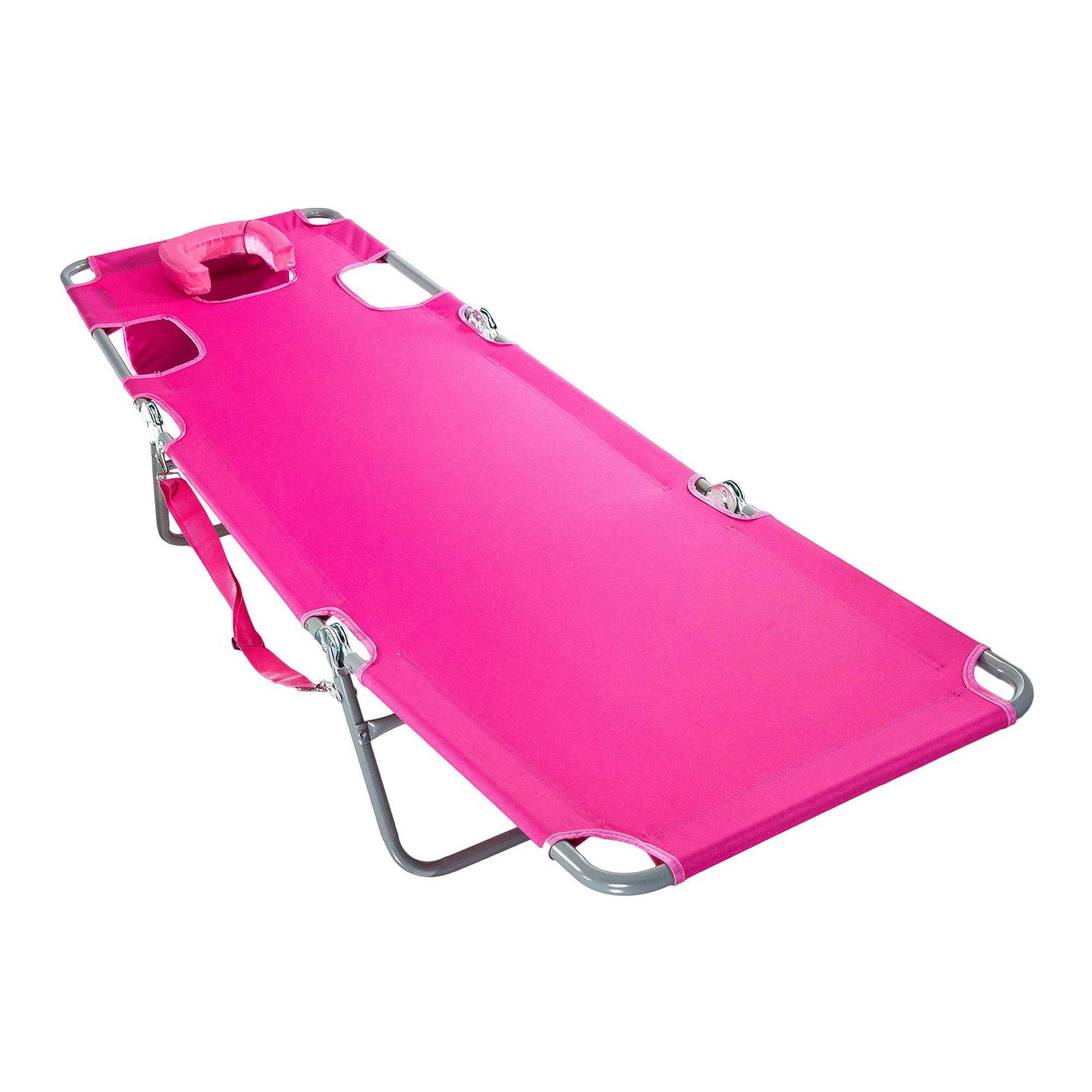 Ostrich Comfort Lounger and Chaise Sunbathing Beach Chair Set (Pink, 72 in x 24 in) u34c1