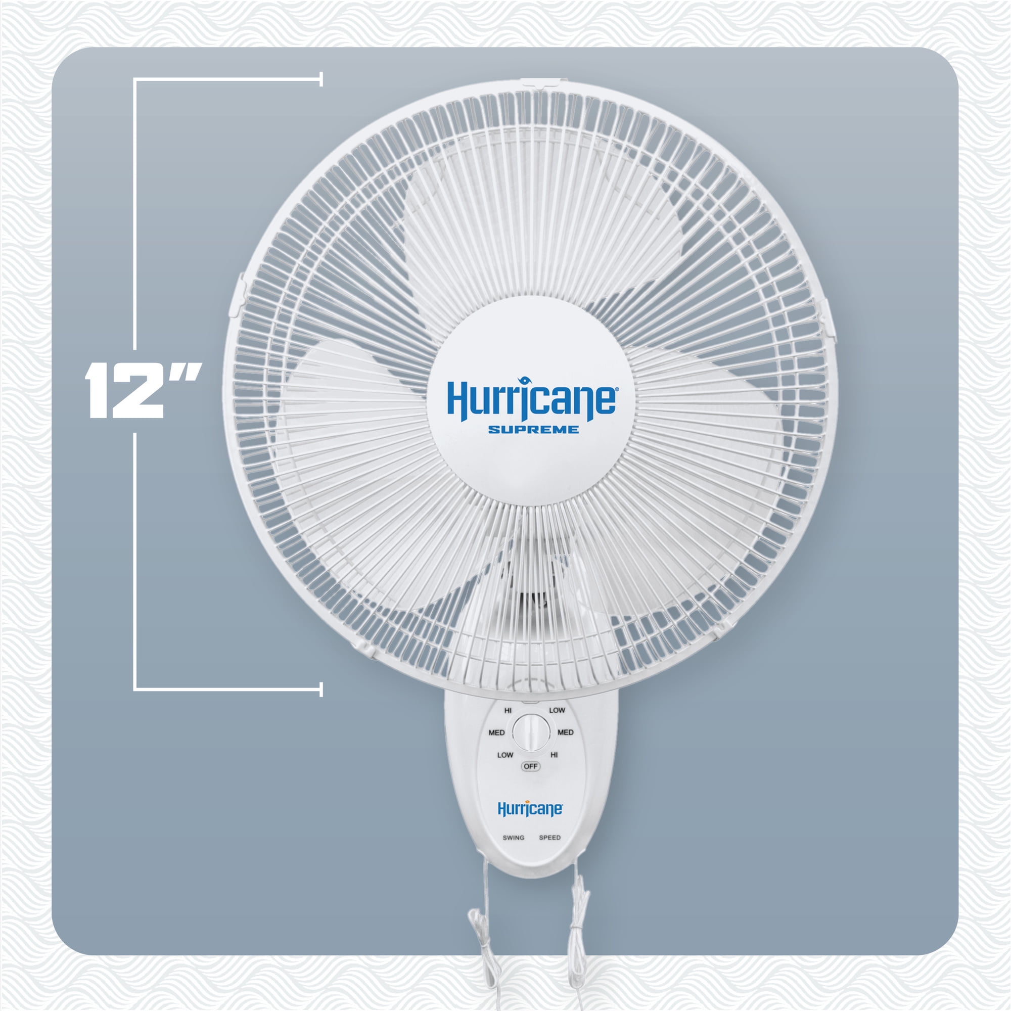 Hurricane Supreme 12 Inch Oscillating Wall Mount Fan (White, 12 in) kgolw