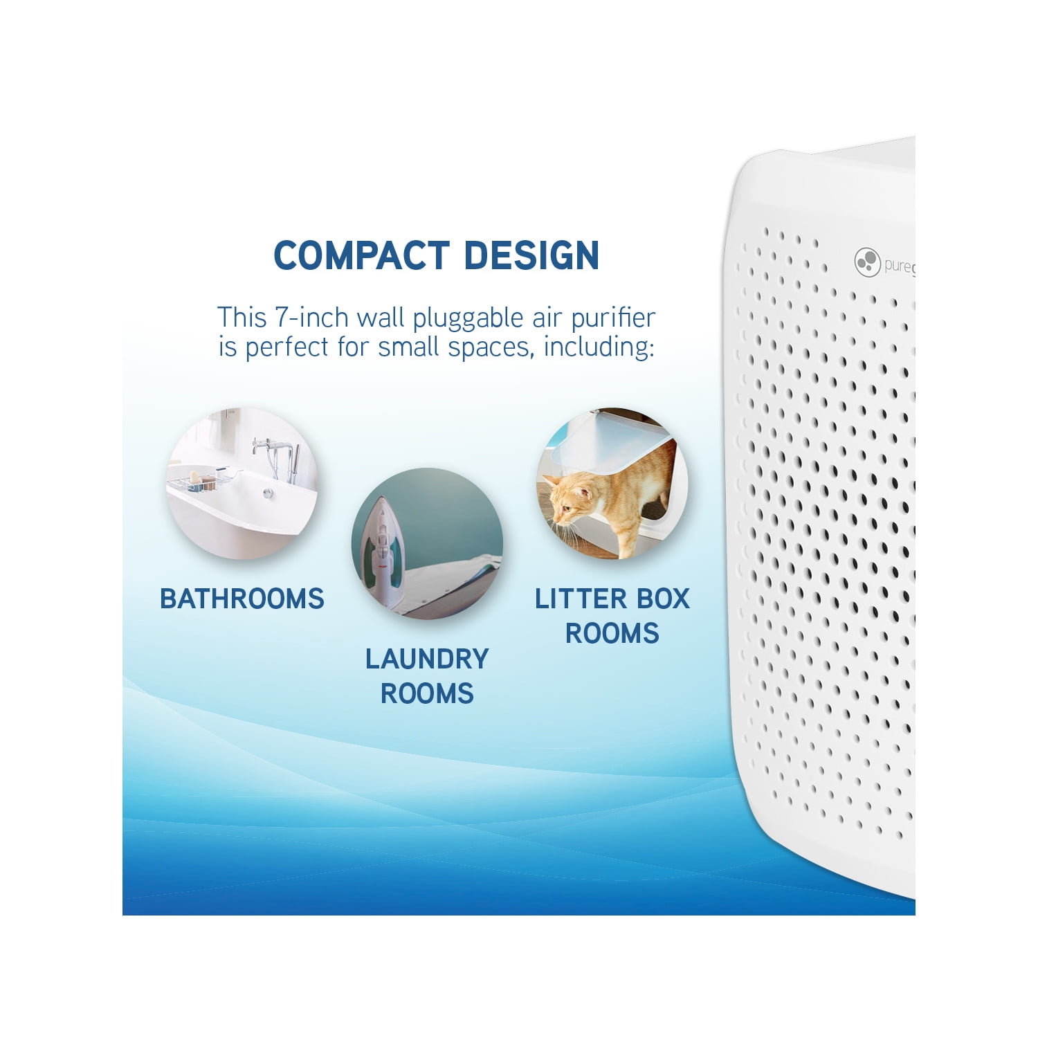 PureGuardian Pluggable Air Purifier with Nightlight and Carbon Odor Filter (White, 1 Unit) xkpvq