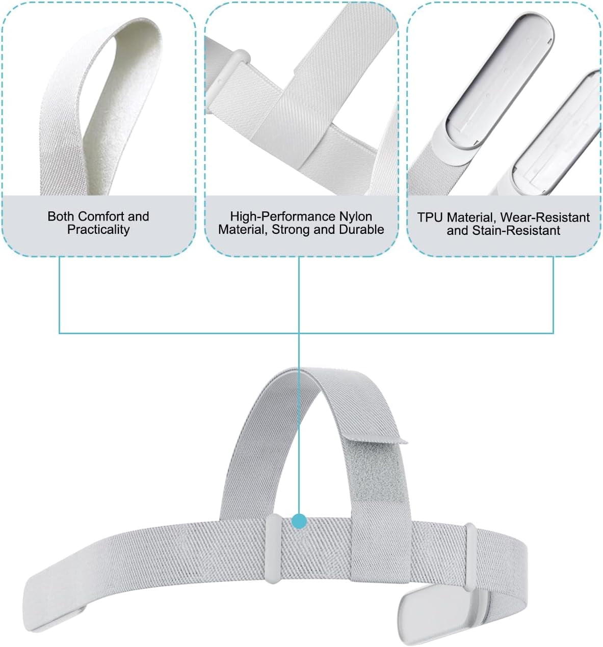 Prociv Replacement Head Strap for Meta Quest 2 (Grey, 1 Pack) lm37d