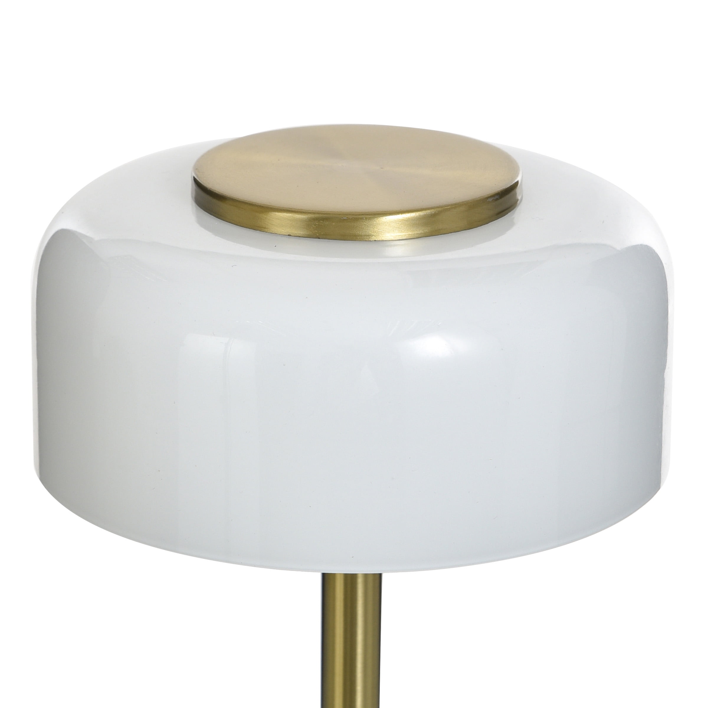 Better Homes & Gardens Portable Milk Glass Table Lamp, Rechargeable Cordless Accent Light (White, 8 in) 89xs7