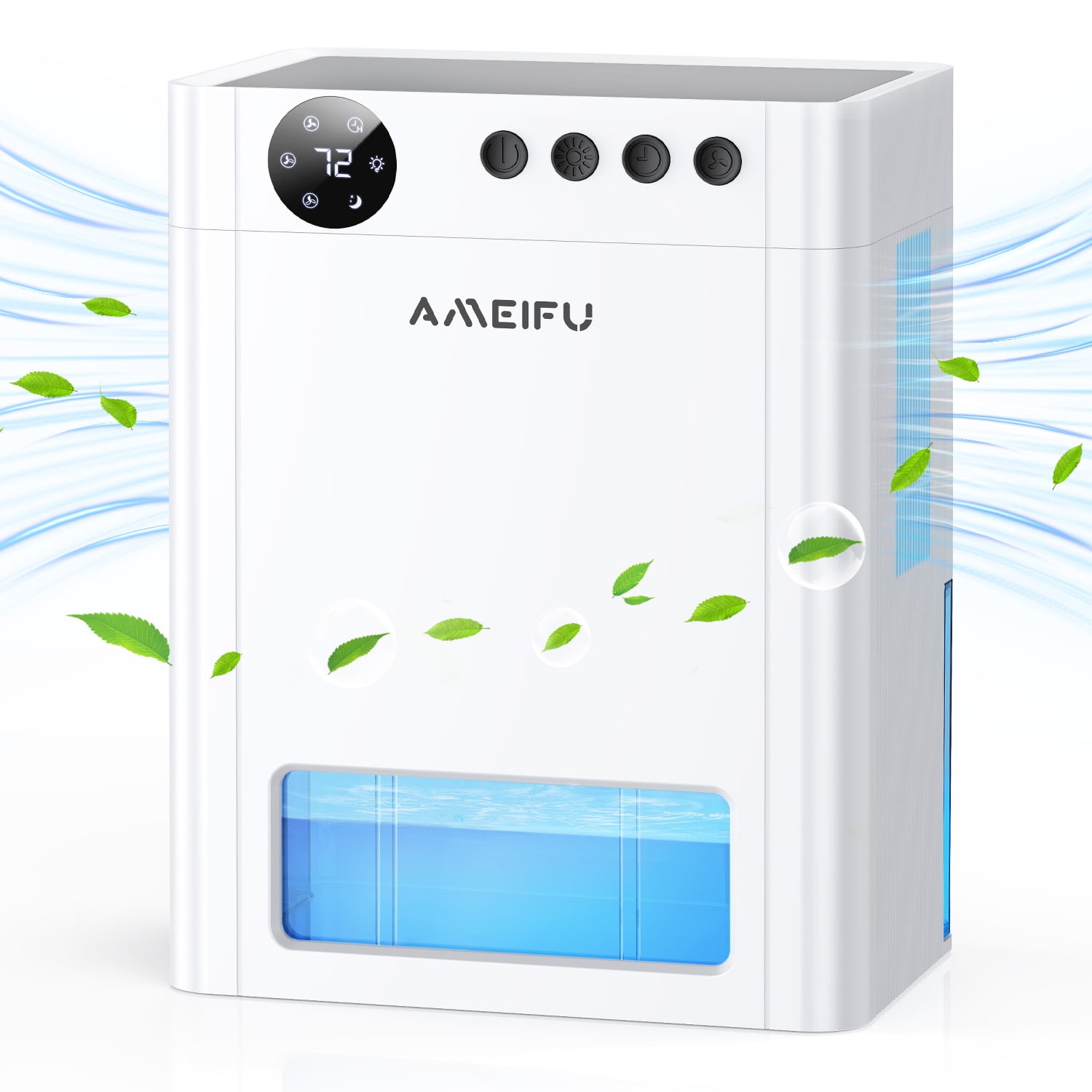 AMEIFU Dehumidifier for Home, Quiet Air Moisture Remover with Auto Shut-off (White, 1.06 gal) oiiy4