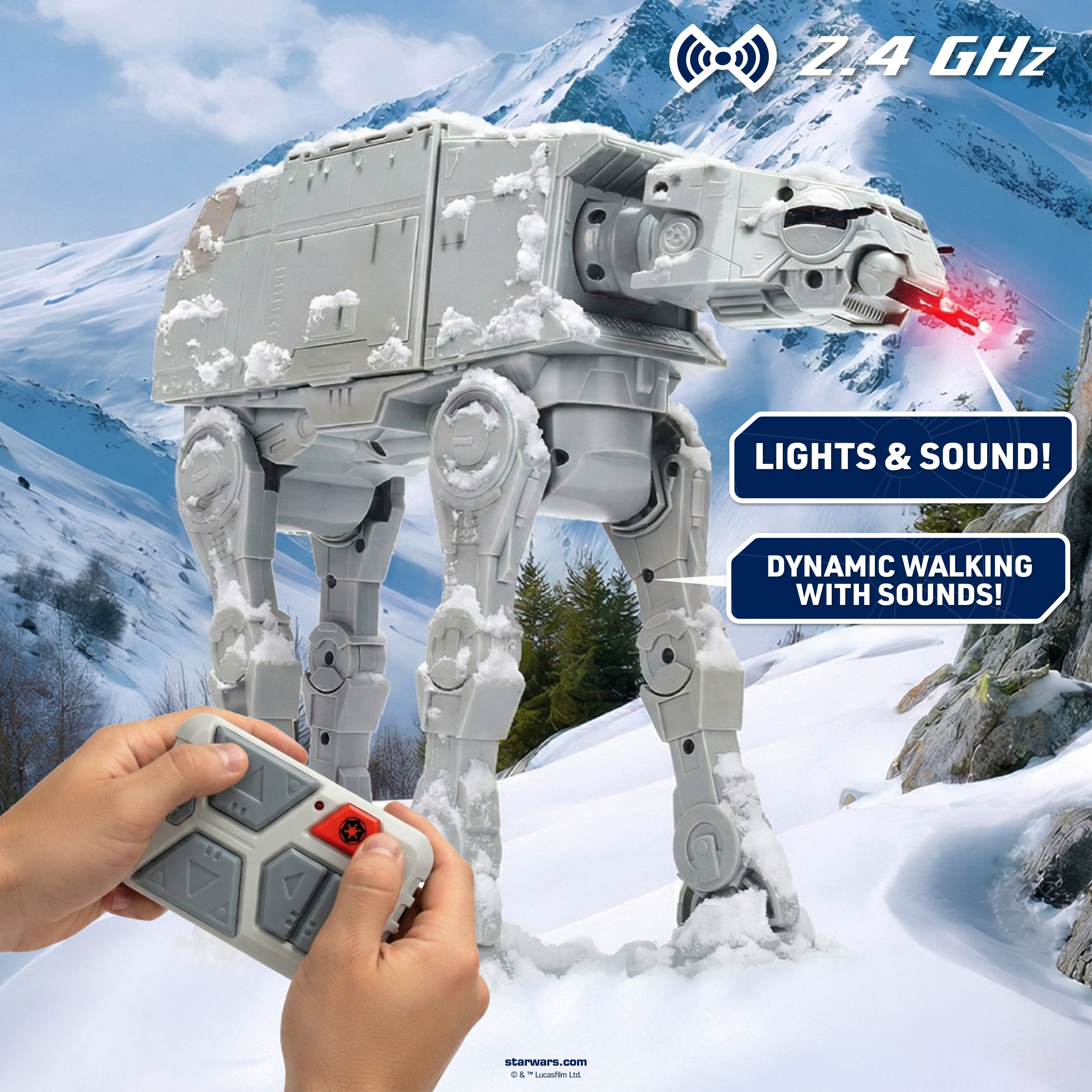 Star Wars Jada Toys AT-AT Walker Remote Control Vehicle with Lights and Sounds (Grey, 13 in) 0zz6i