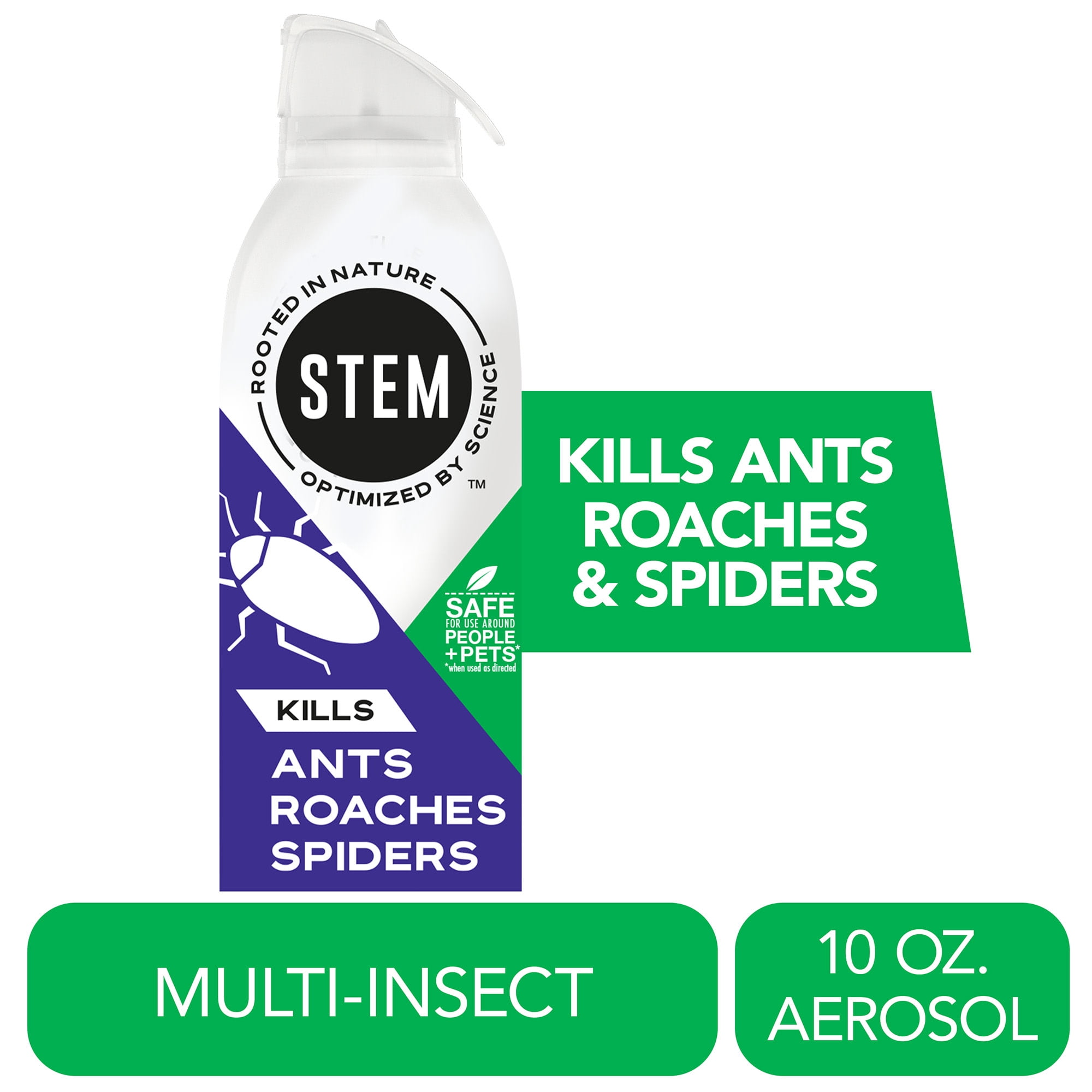 STEM Insect Killer for Ants, Roaches, and Spiders, Plant-Based Indoor and Outdoor Bug Spray (10 oz) 4kcm8