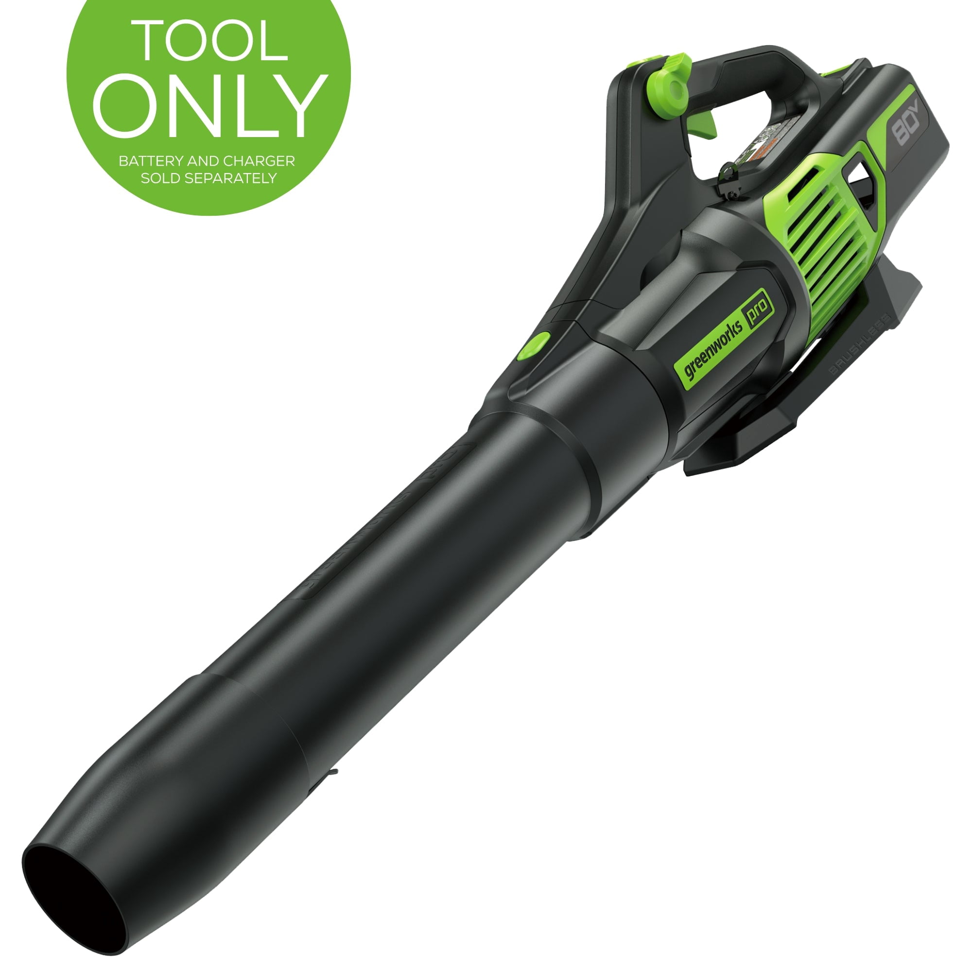 Greenworks Pro 80V Brushless Cordless Axial Blower, High-Performance Leaf and Debris Clearing Tool (Tool Only) qzk5w