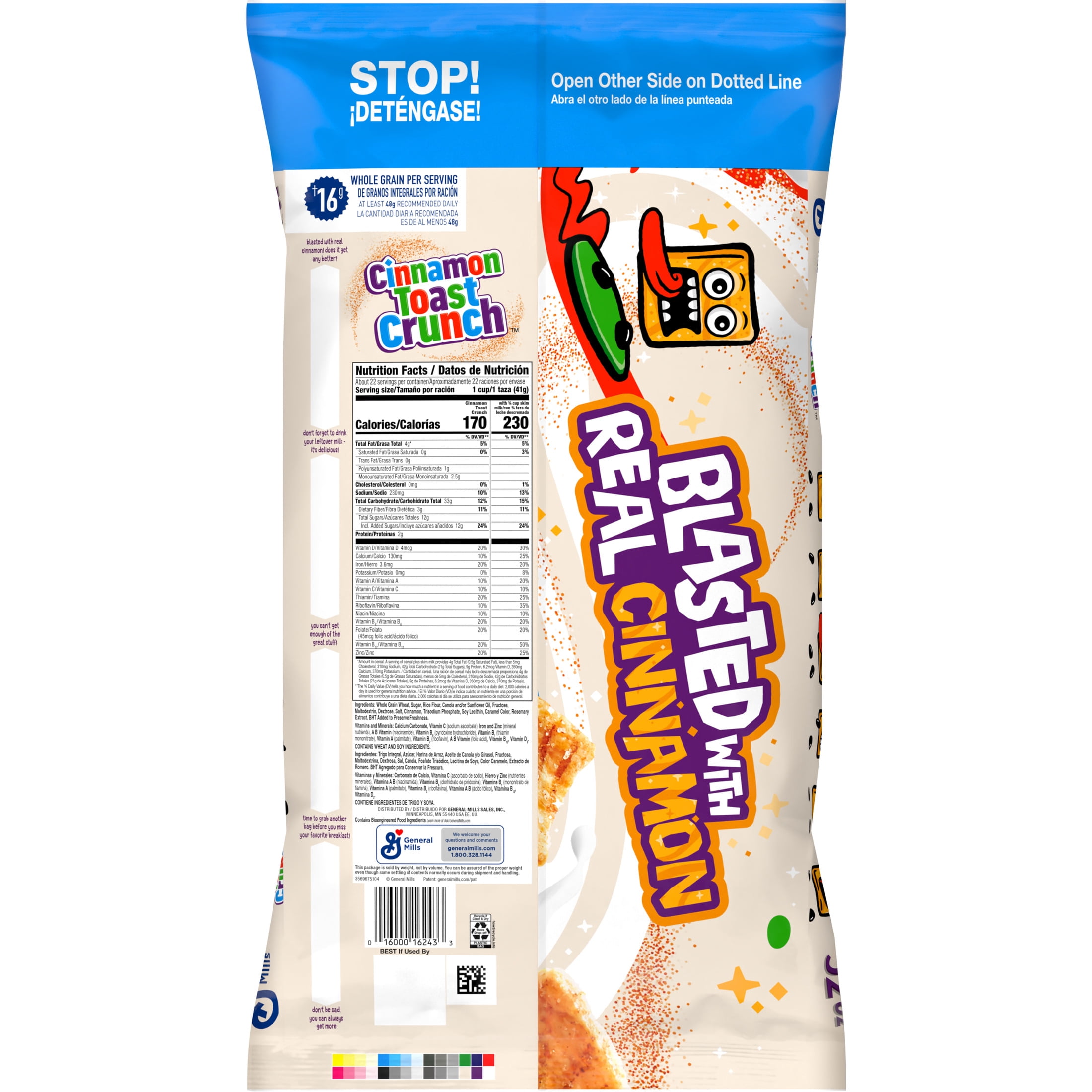 Cinnamon Toast Crunch Breakfast Cereal, Crispy Whole Grain Cinnamon Sugar Squares (32 oz) z0gkb