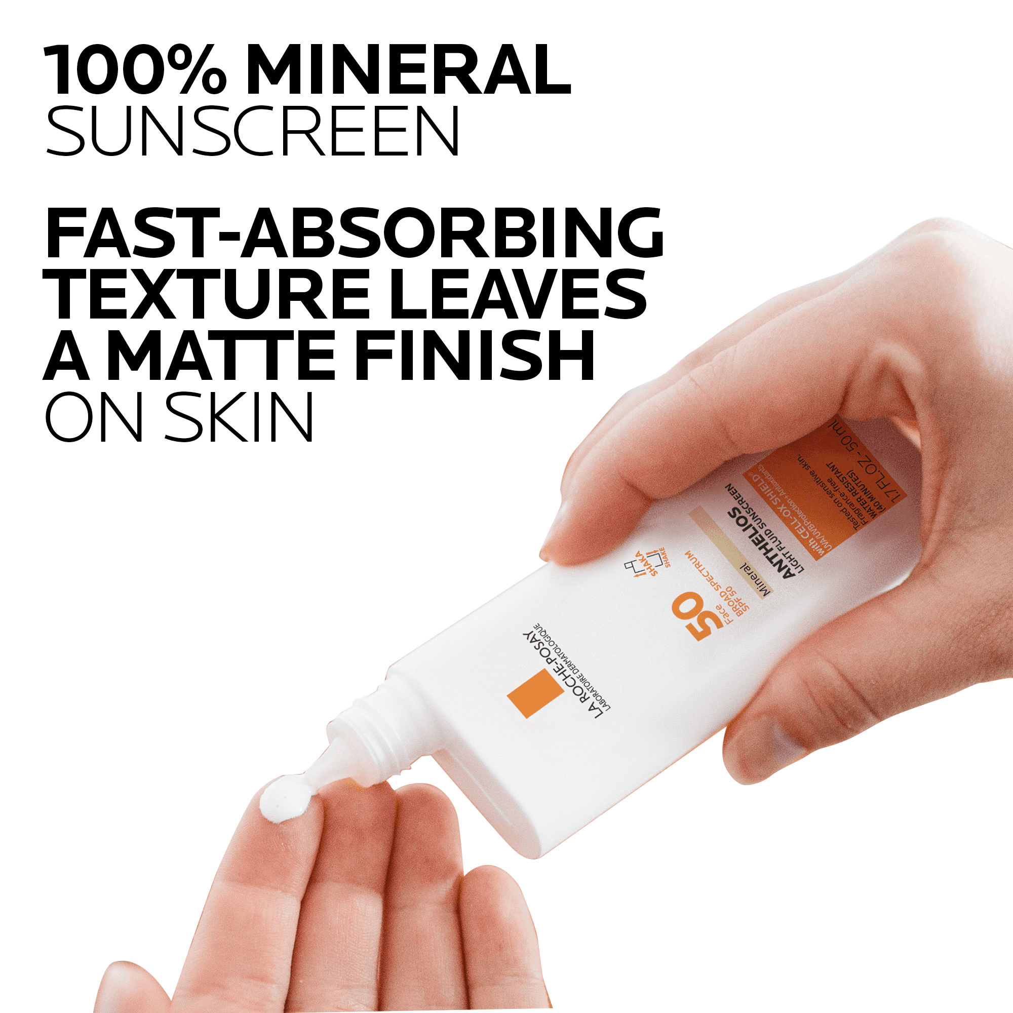 La Roche-Posay Anthelios Mineral Ultra-Light Sunscreen Fluid, Broad Spectrum SPF 50, Matte Finish for Face (1.7 fl oz) 891gj