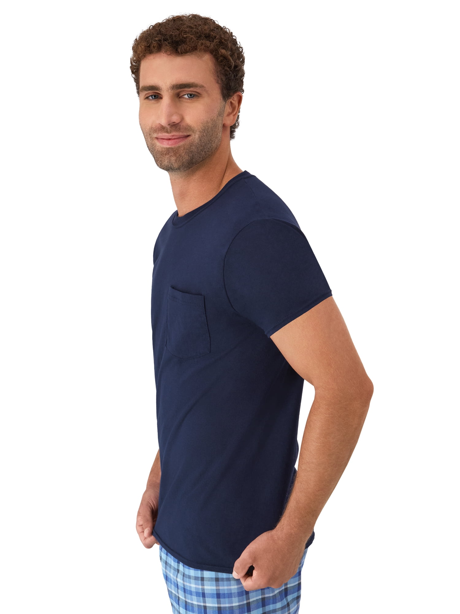 Hanes Men's Pocket T-Shirt Undershirts Moisture-Wicking Crew Neck (Grey, XL, 6 Pack) vad4h