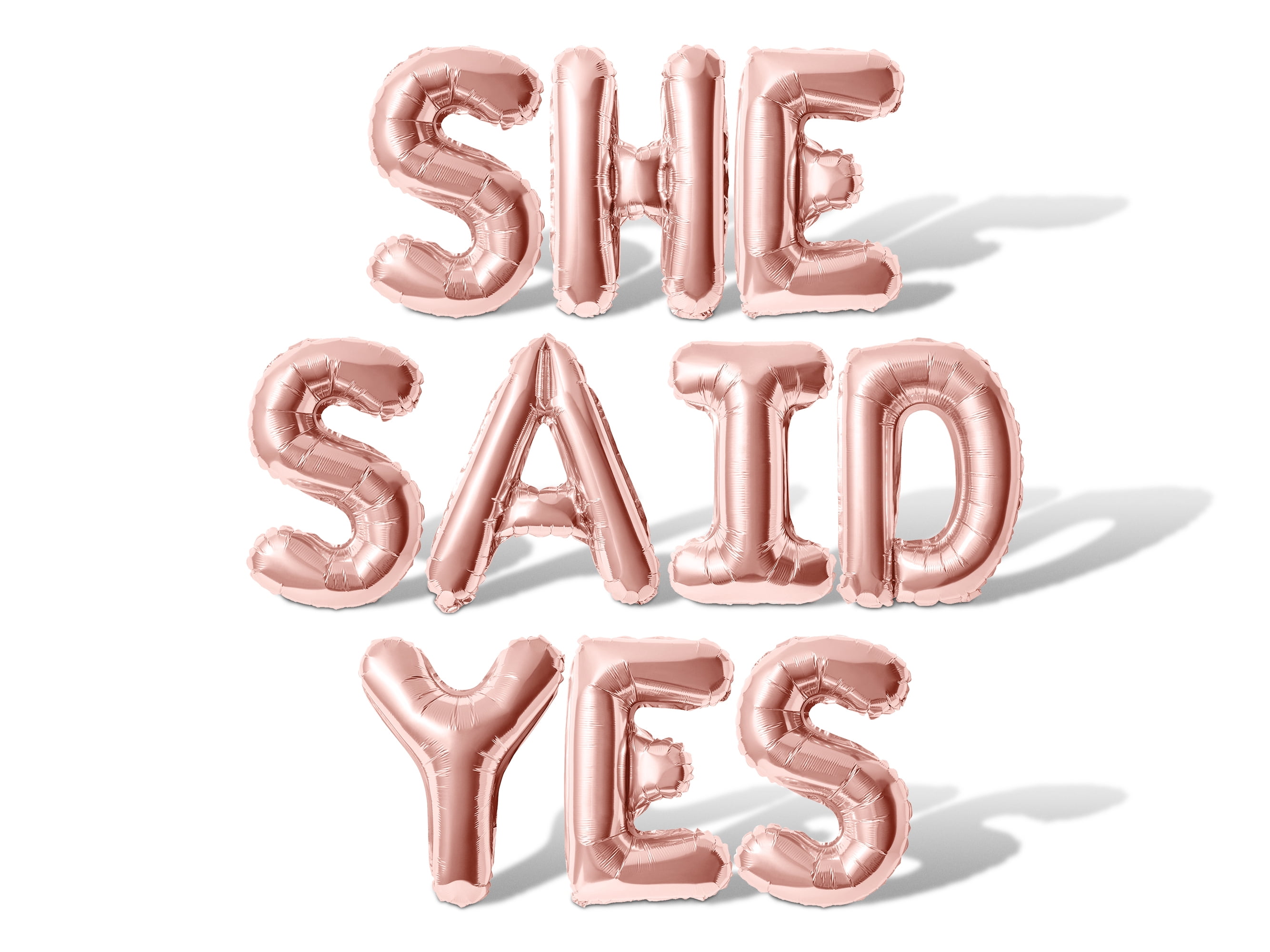 Floating Away Balloon Company SHE SAID YES Letter Balloons Foil Mylar Banner for Bridal Shower (Rose Gold, 16 in) vu53a