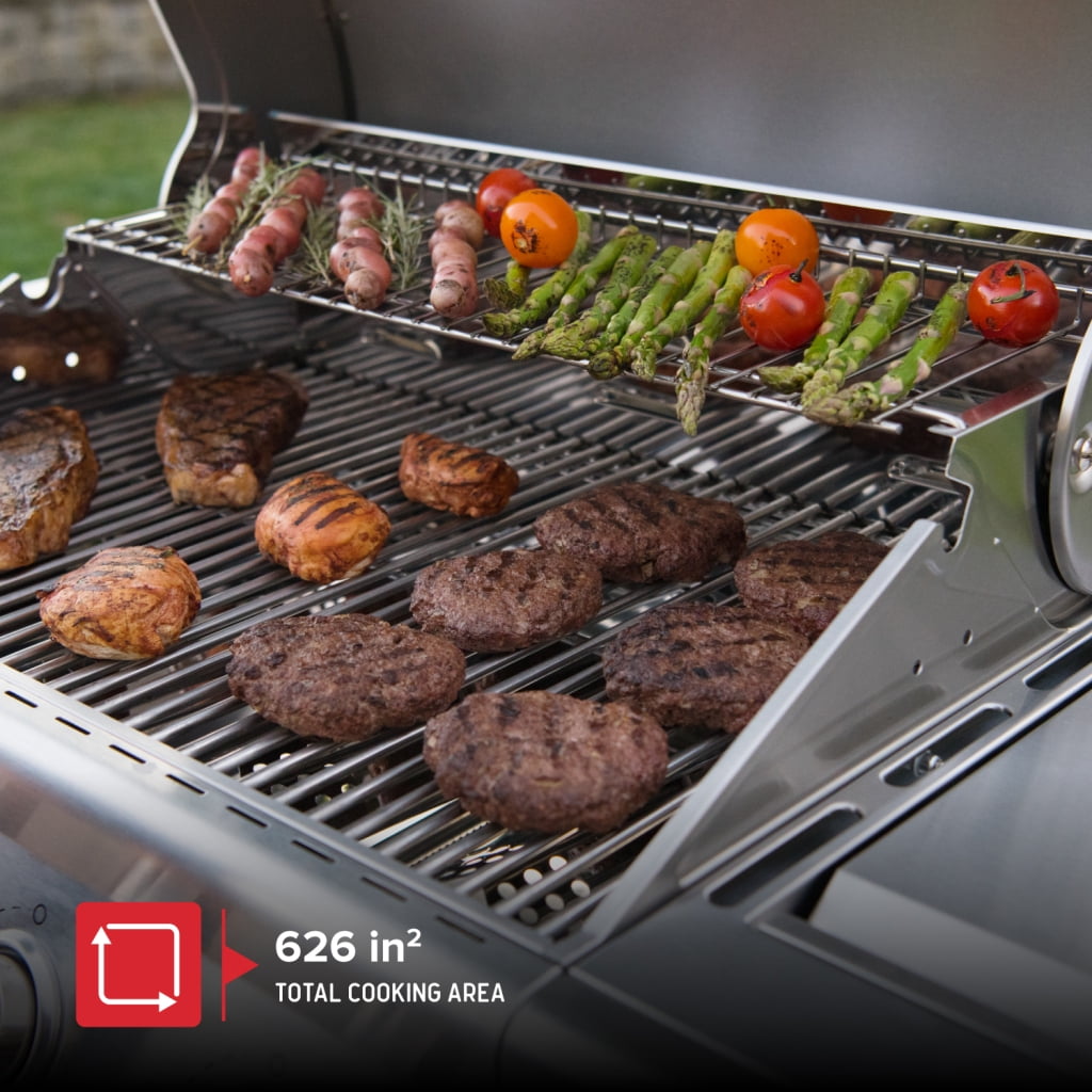 Nexgrill 4-Burner Propane Gas Grill with Side Burner, Stainless Steel Outdoor BBQ Grill (Silver, 626 sq in) 660uv