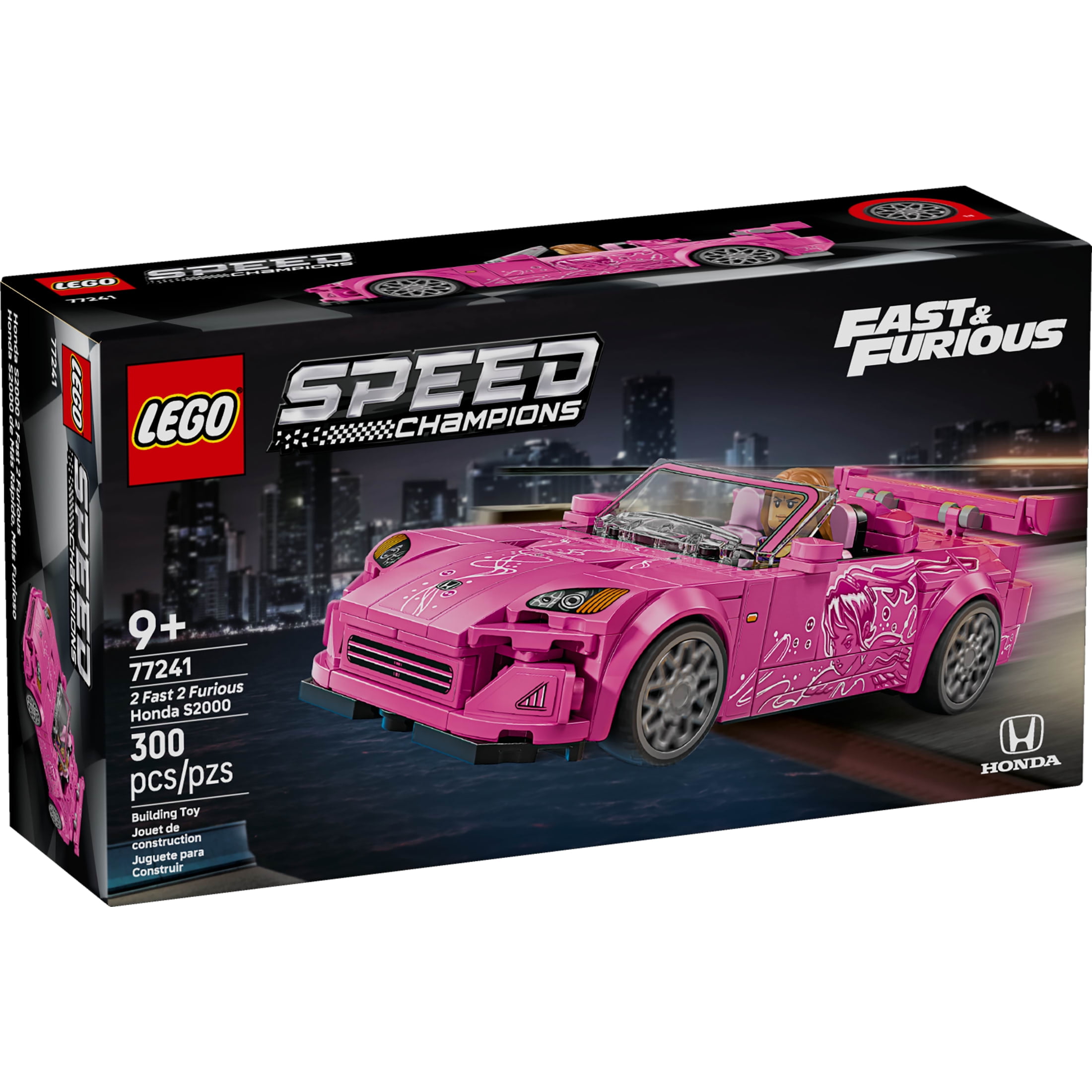 LEGO Speed Champions 2 Fast 2 Furious Honda S2000 Building Set with Suki Minifigure (Hot Pink, 300 Pieces) kdcxb