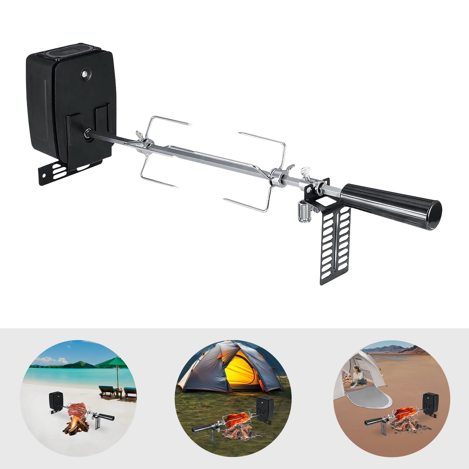 Generic Electric Barbecue Rotisserie Kit (360° Rotatable, Adjustable Stainless Steel Grill Rack, 15.43 lb Capacity) dv6v2