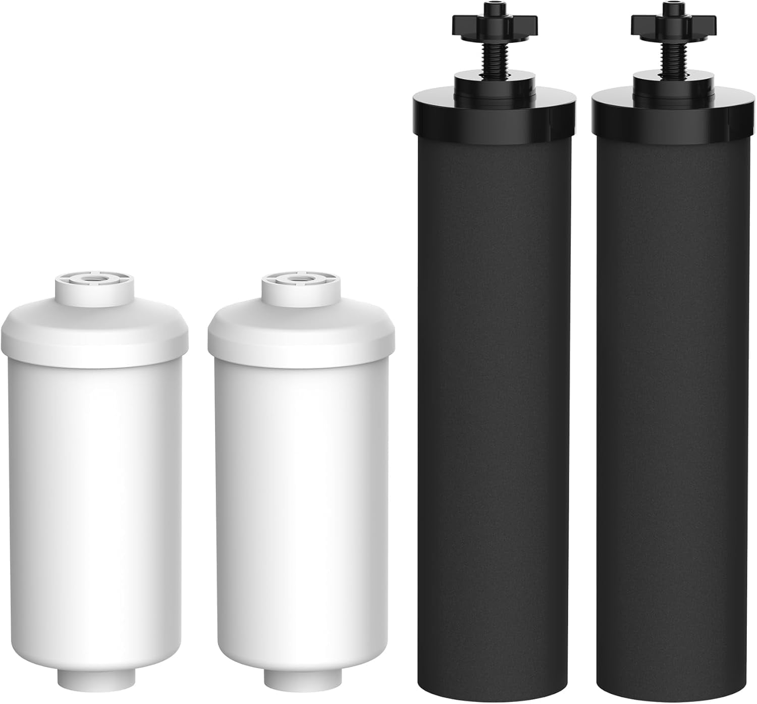 FilterLogic Gravity Water Filter Replacement Set for Berkey Systems (Black, 2-Pack) ytksf