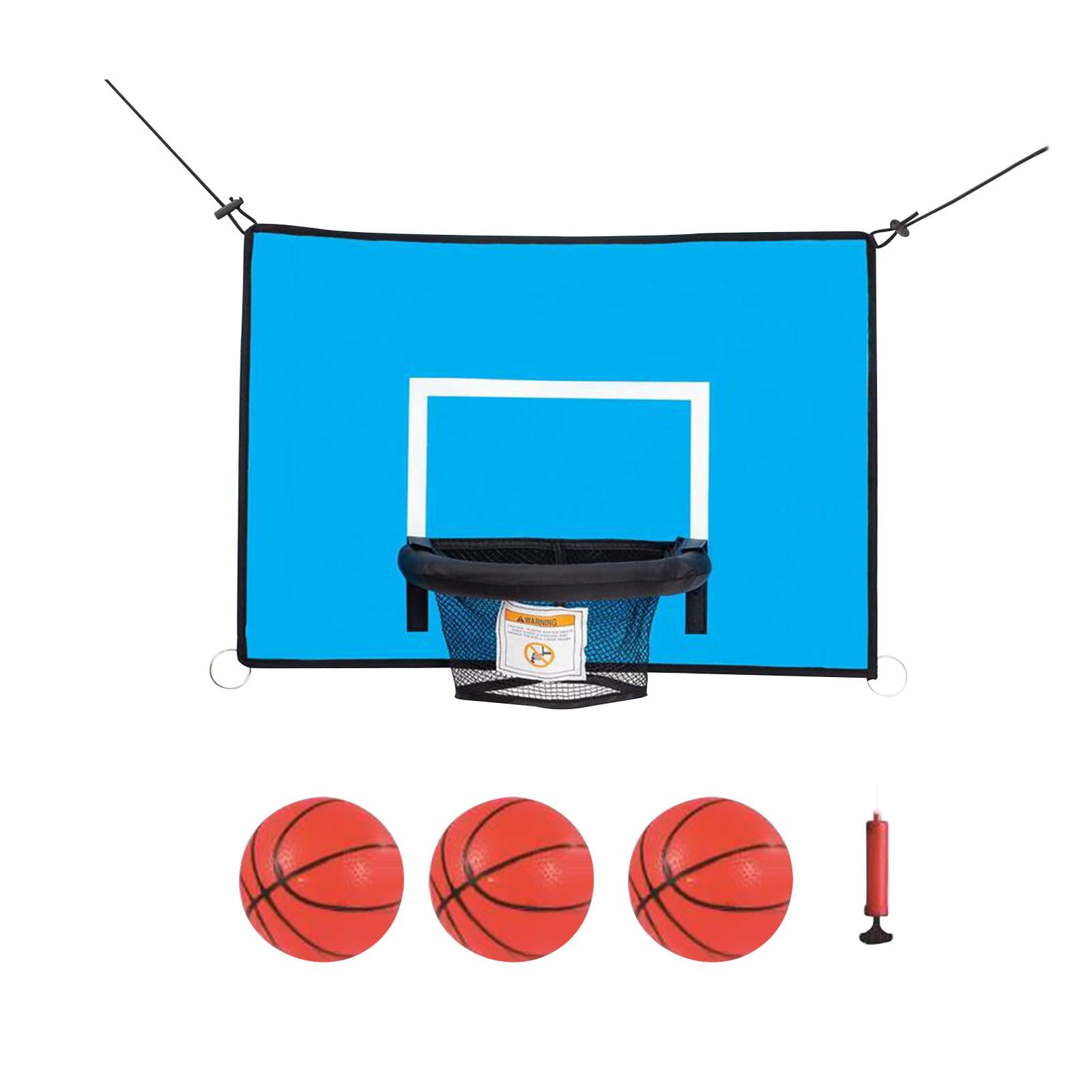 DimyFew Trampoline Basketball Hoop Set with 3 Mini Balls and Pump (Blue, 17.7 in x 13.8 in) mw7or