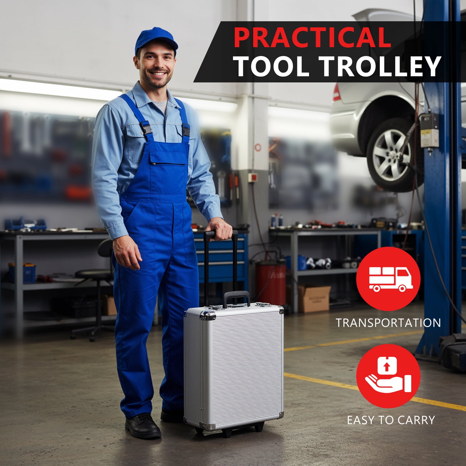 TLGREEN 799-Piece Mechanic Tool Set with Rolling Trolley Case (Professional Household & Automotive Repair Kit, 19.7 in x 14.6 in x 7.1 in) 9j3o9