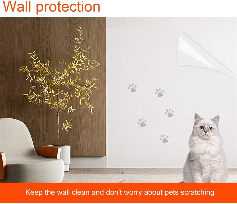 NOGIS Clear Wall Protector Contact Paper, Self-Adhesive Oil-Proof Film for Kitchen Cabinets and Furniture (Clear, 23.6 in x 78.7 in) 5ppqu