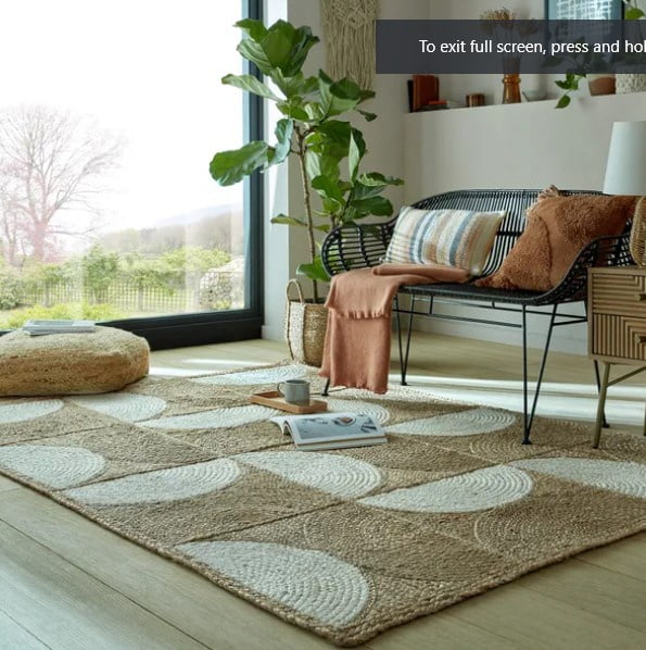 ColorFullHouse Indian Handmade Braided Jute Area Rug, Natural Fiber Floor Decor Carpet (White, 2 ft x 4 ft) kdram