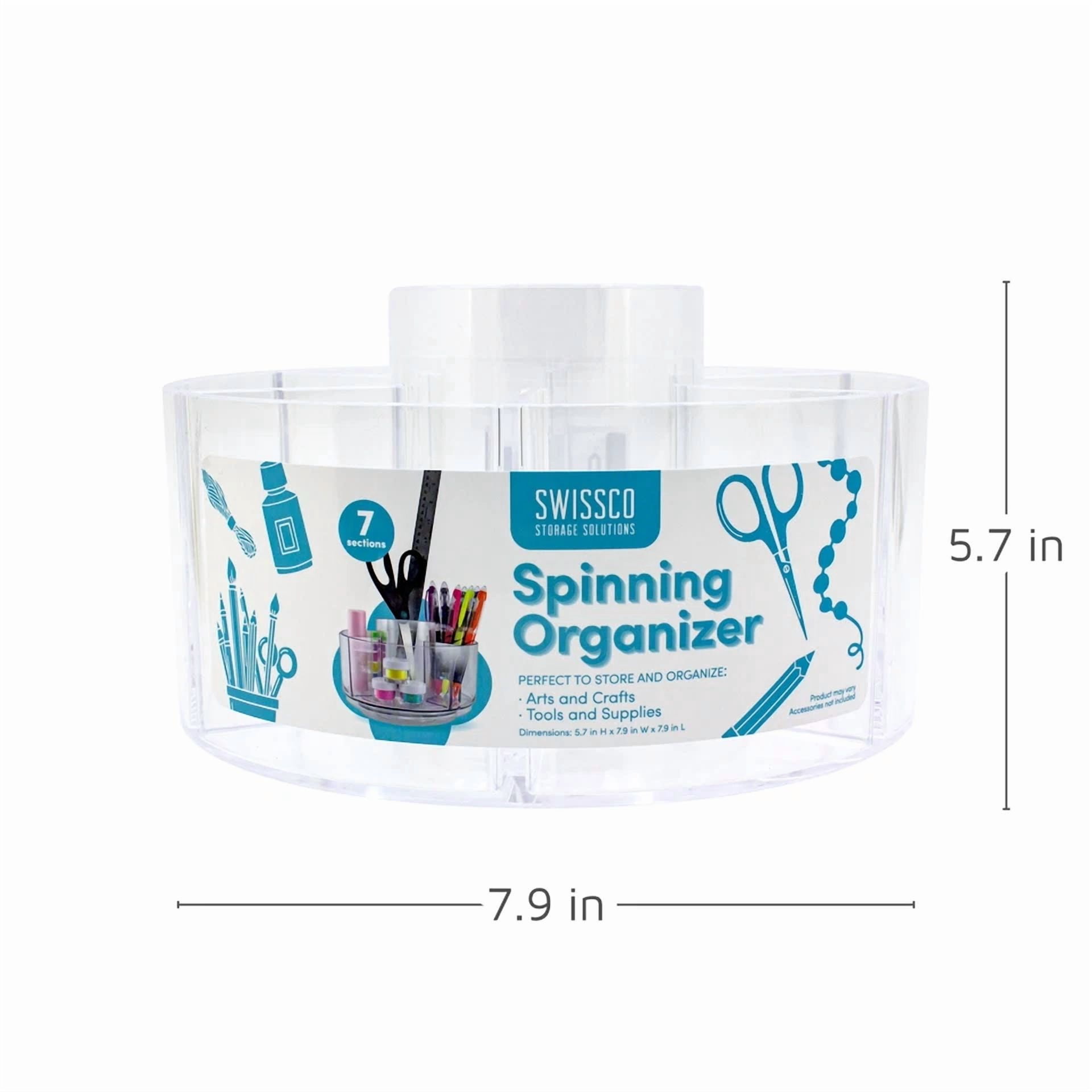 Knack Spinning Arts and Crafts Storage Caddy Organizer (7 Sections, Clear) a07br - Image 2