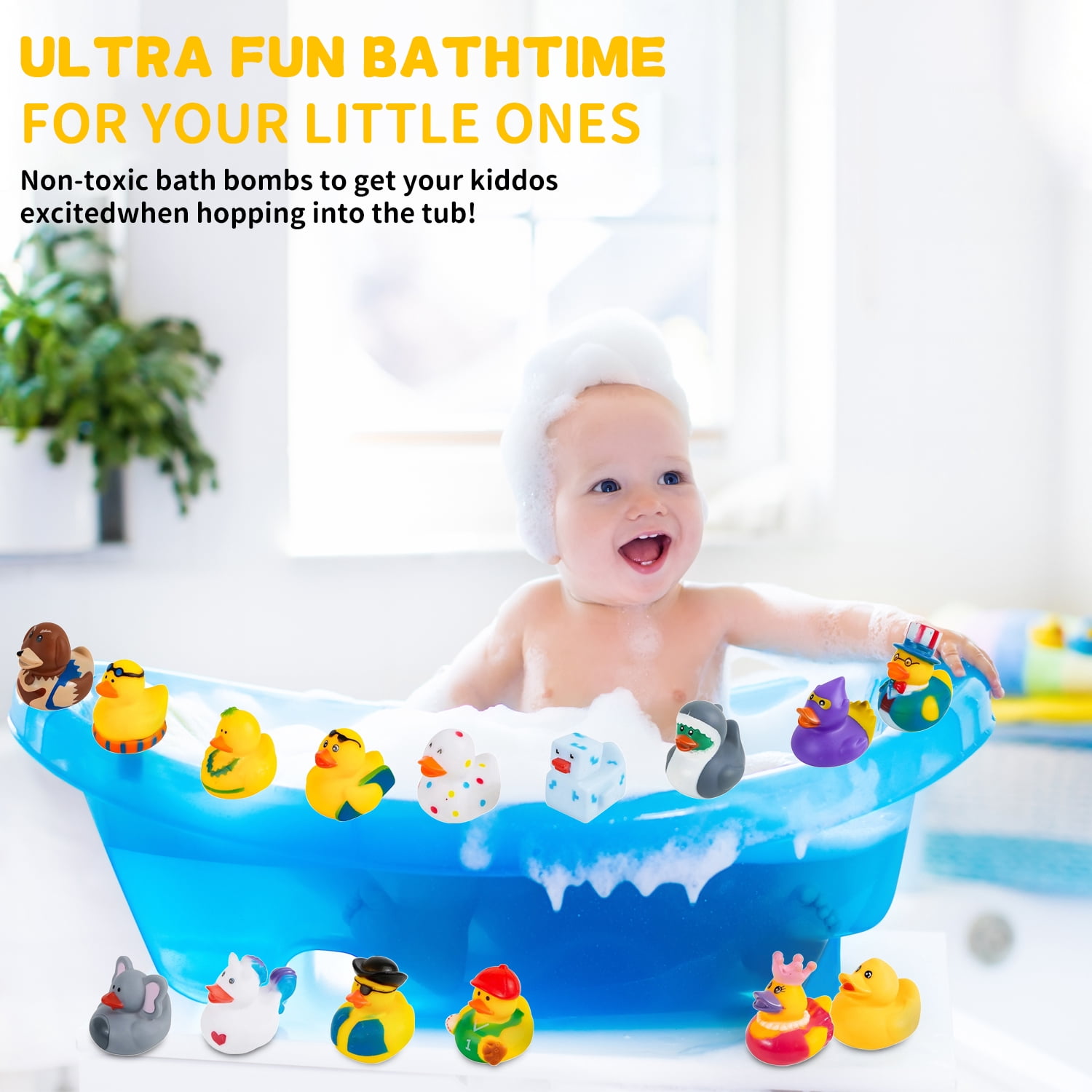 Rirool Assorted Rubber Ducks for Kids Bath Toys, Floating Mini Duckies for Party Favors (Multicolor, 20 Pack) w8gg3
