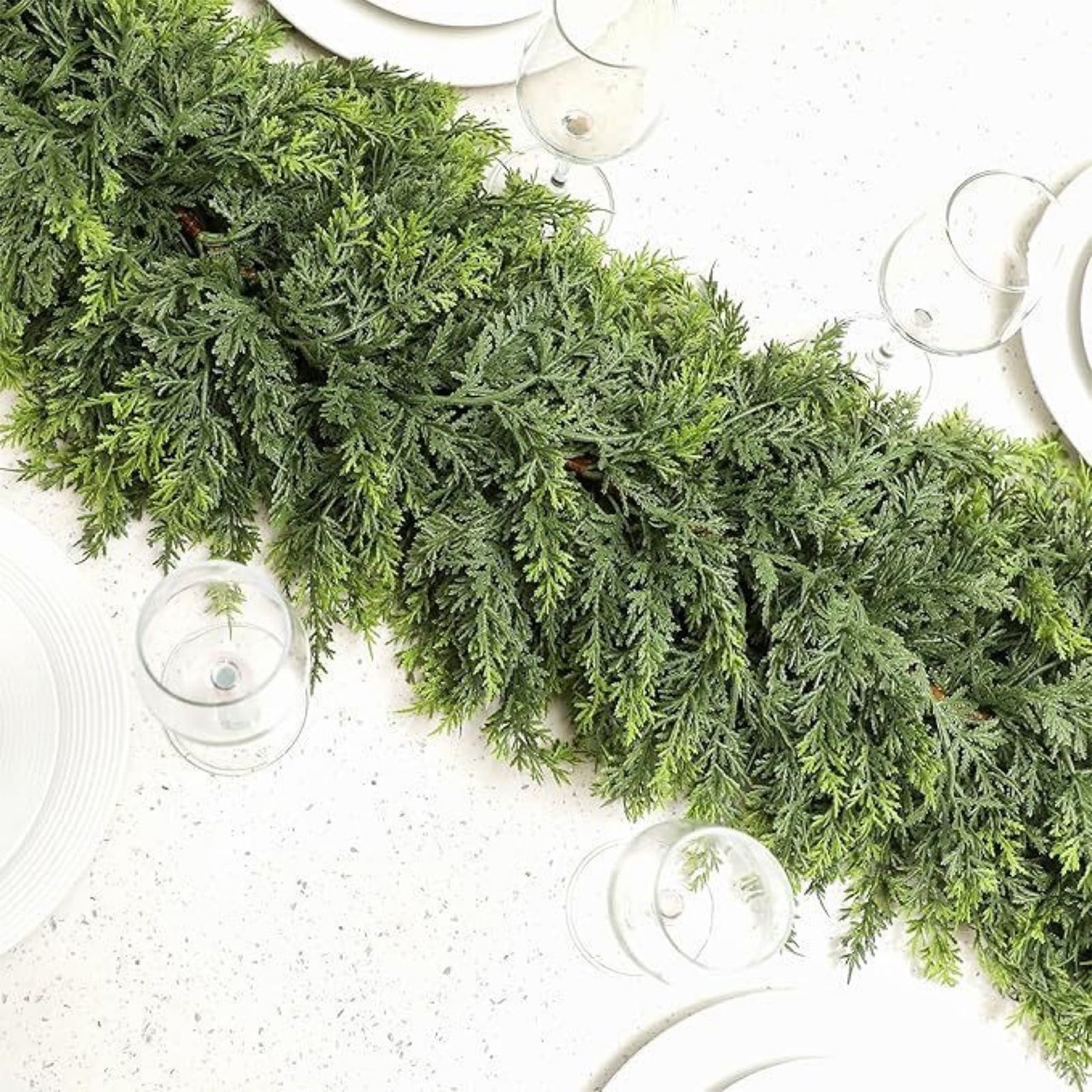 Bwomeauty Artificial Christmas Pine Needle Wreath, Realistic Holiday Greenery for Fireplace and Porch Decor (Green, 70.86 in) lgngx