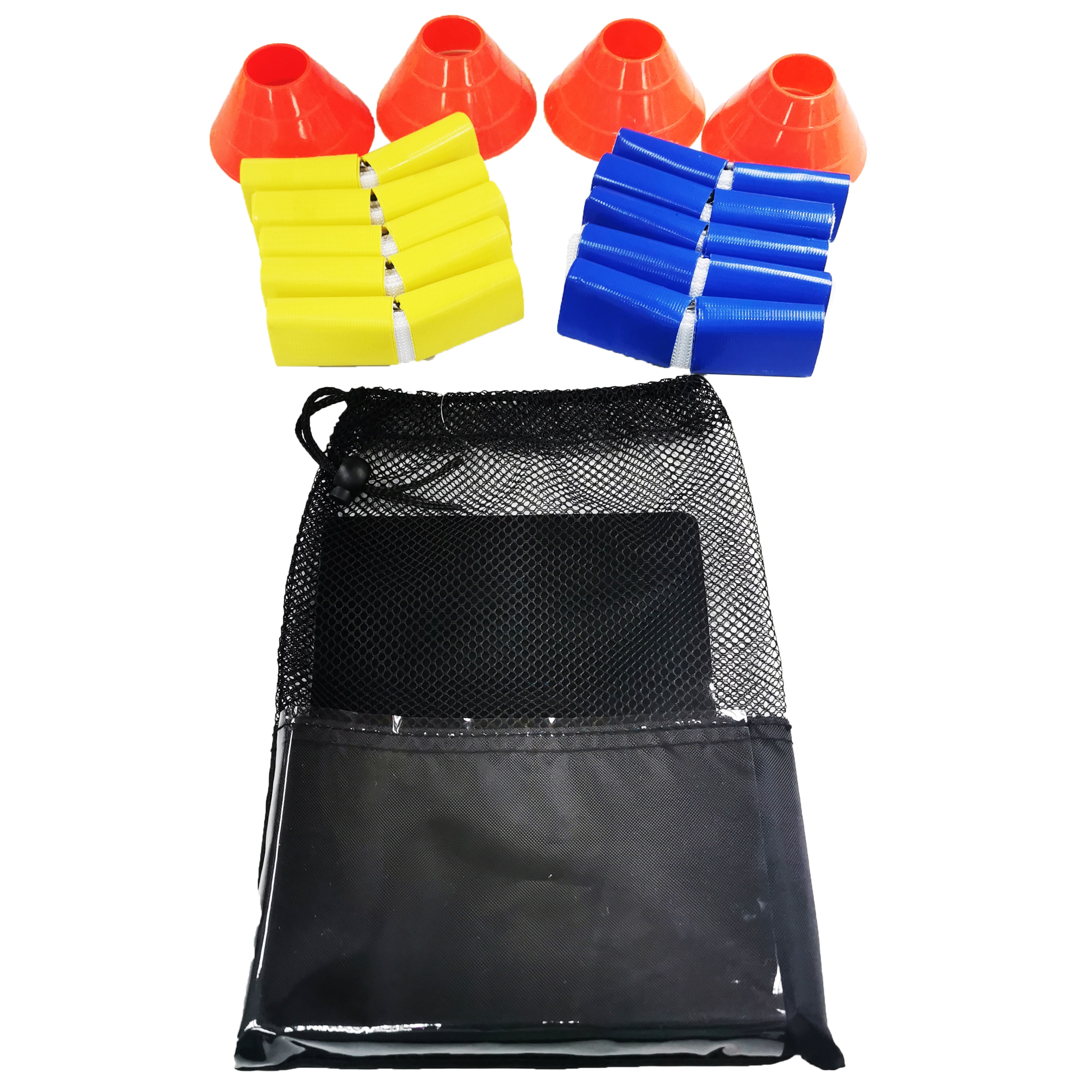Athletic Works 10 Person Flag Football Set with Rip-Away Flags and Cones (Blue Yellow, 10 Player Pack) u3d00