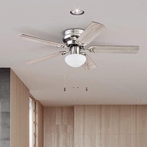 Prominence Home Alvina Ceiling Fan, Indoor Quiet Motor, Reversible Blades (Brushed Nickel, 44 in) 45qd9