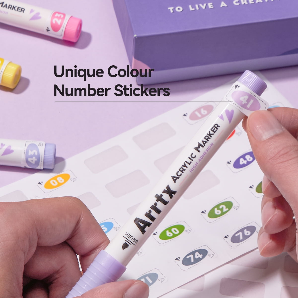 Arrtx Acrylic Paint Pens for Rock Painting, Water Based Markers with Brush Tip (30 Colors, 1 Pack) 2l54y