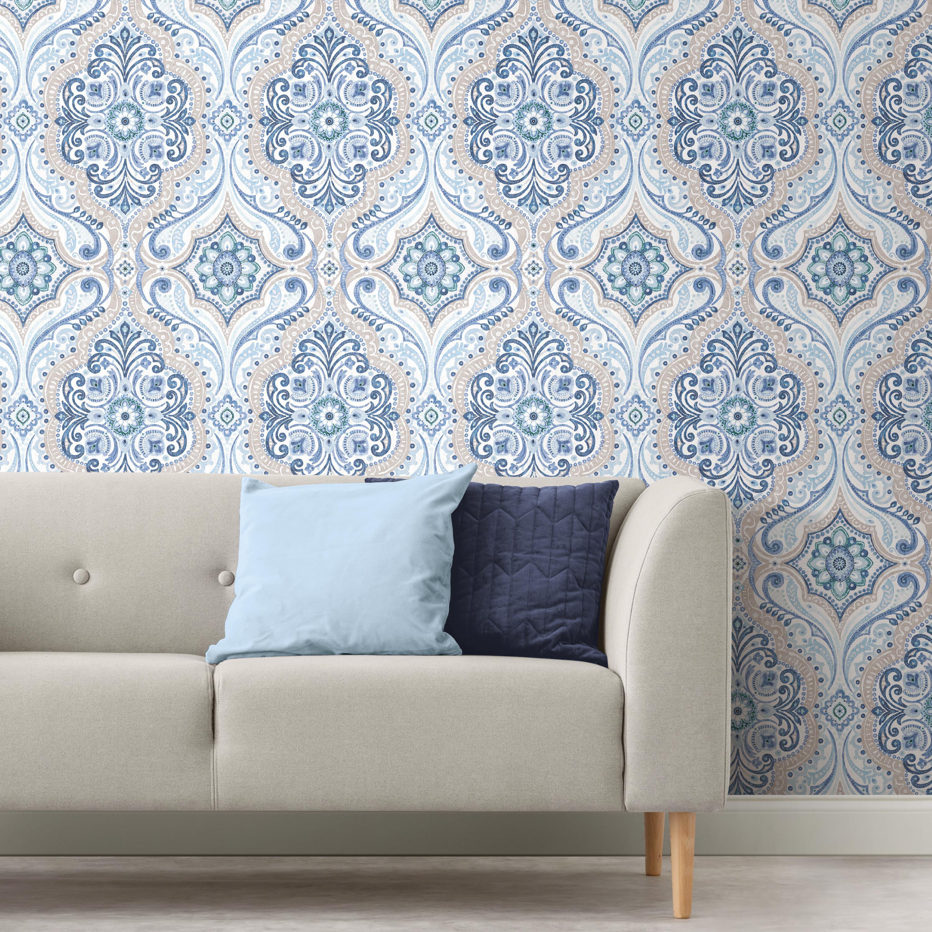 RoomMates Bohemian Damask Peel and Stick Wallpaper (Beige, 20.5 in x 18 ft) gg8is