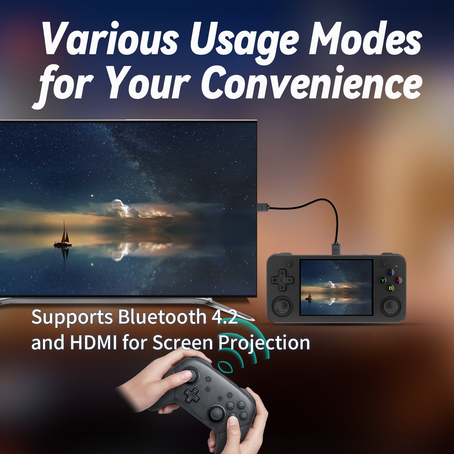 Anbernic RG35XXH Handheld Game Console, 3.5-inch IPS Display, 5G WiFi & Bluetooth, HD TV Output (Black) 9ylrv