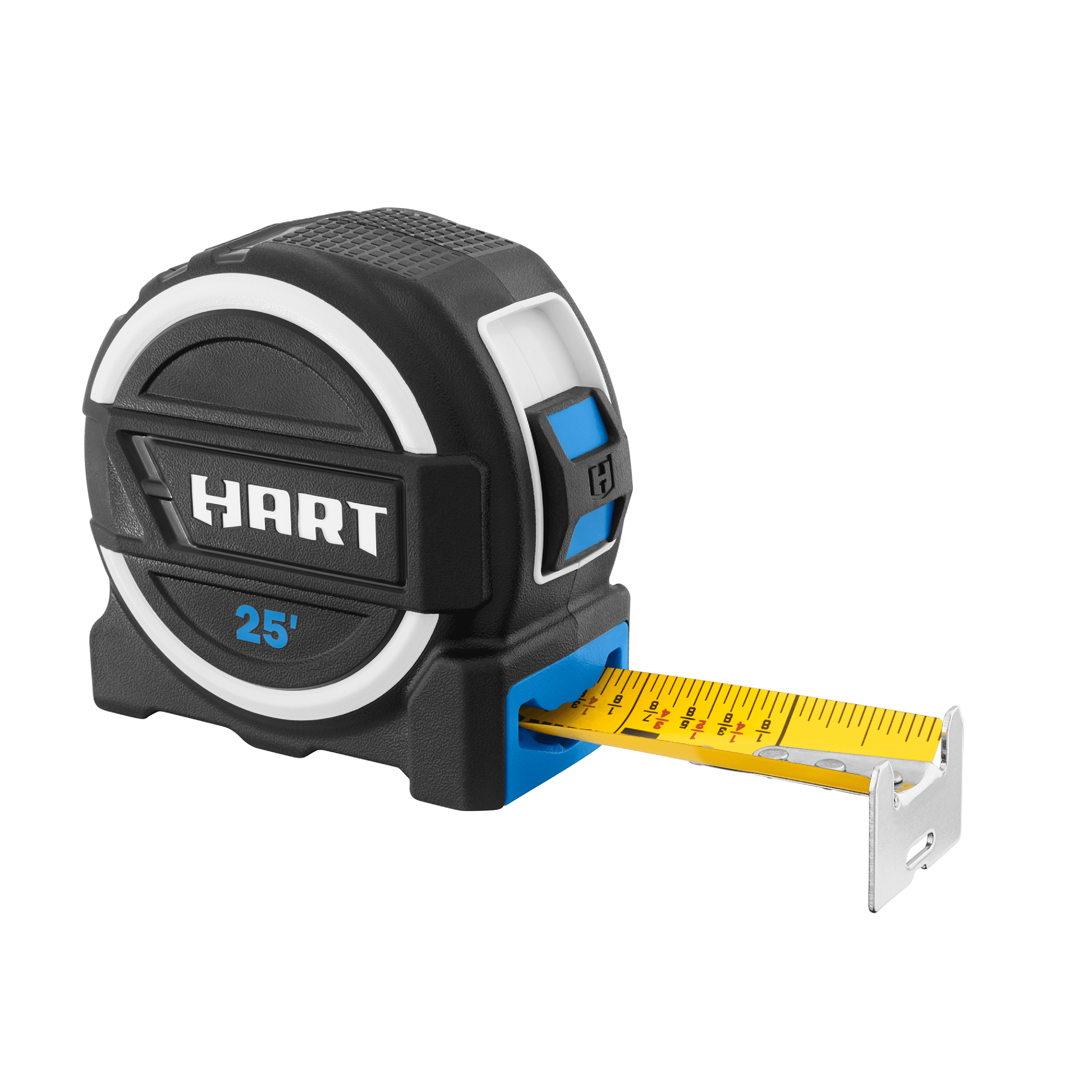 HART Pro Grade Tape Measure, Heavy-Duty Retractable Measuring Tool with Fraction Markings (25 ft) 6p3u4