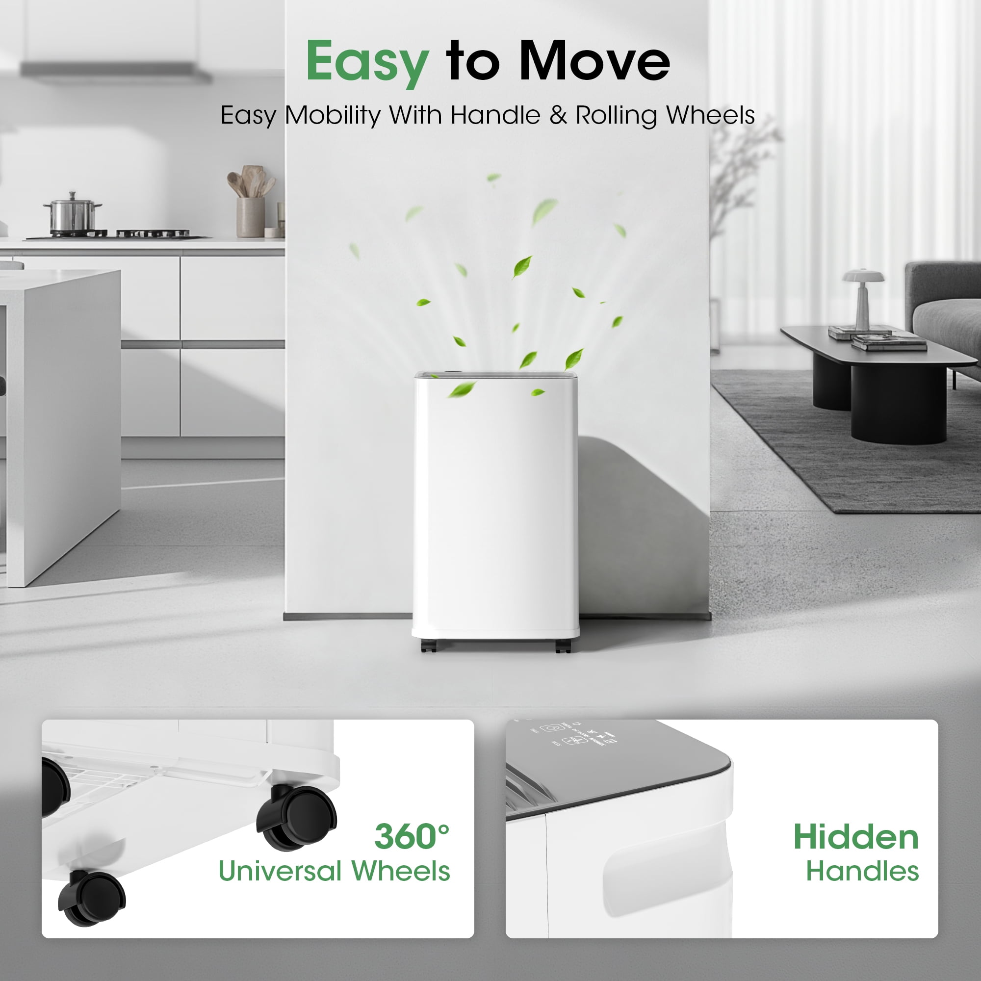 Patiosunny Smart Dehumidifier with WiFi App Control and Continuous Drain Hose (35 Pints per Day) p10r4