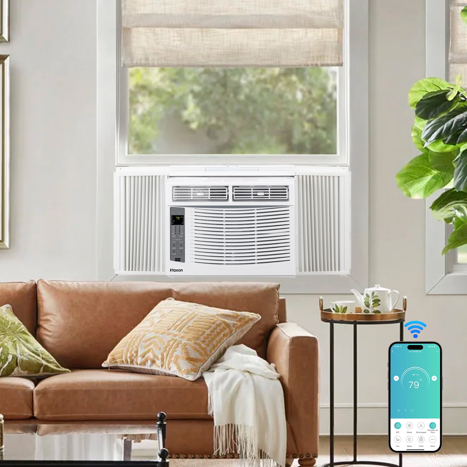 Ktaxon 6000 BTU Window Air Conditioner with WiFi and Remote Control (White, 250 sq ft) 6d69p