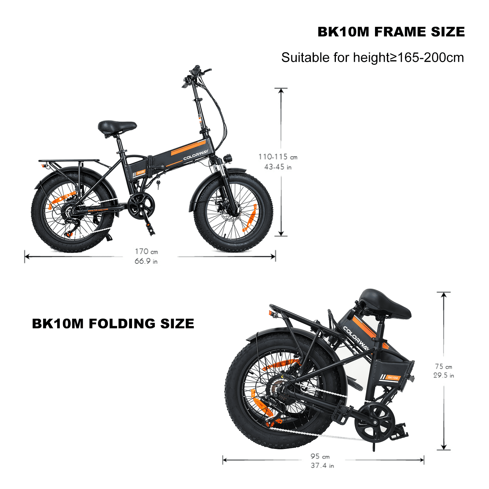 COLORWAY 750W Electric Bike for Adults, All-Terrain Fat Tire E-Bike with Removable 36V Battery (Black, 20 in) 7ppae