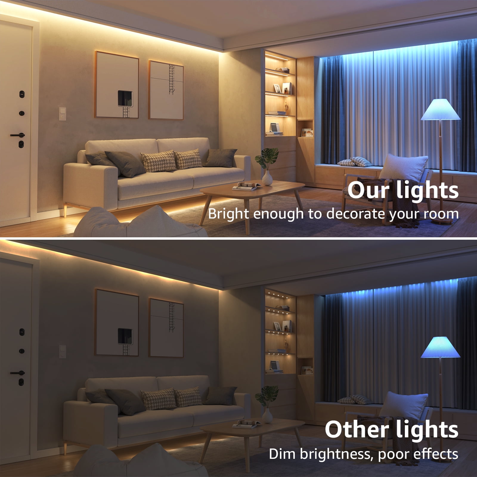 Lepro Music Sync LED Strip Lights, Waterproof RGB Color Changing Tape for Bedroom and Gaming (49.2 ft) 630j0