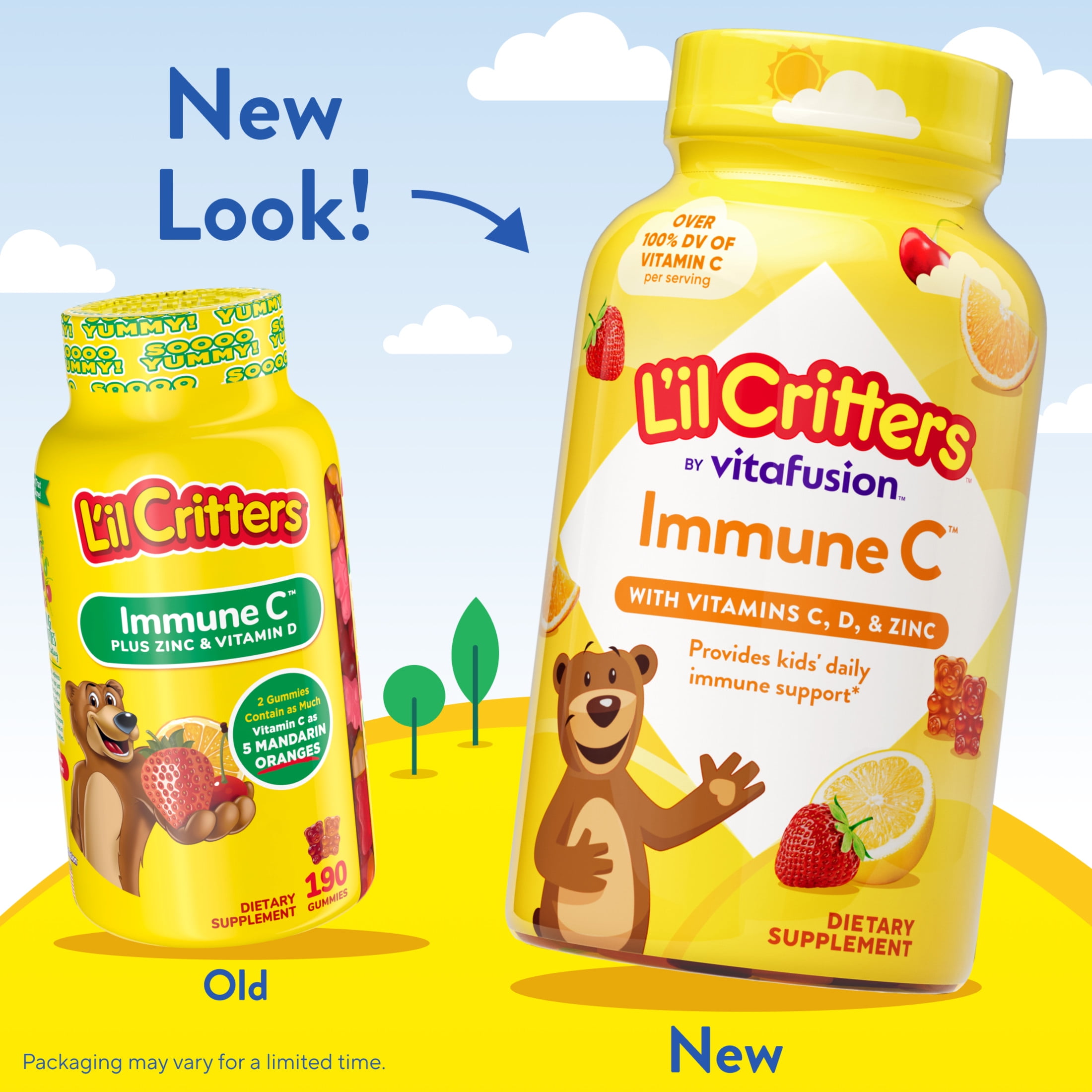 L'il Critters Immune C Kids Gummy Vitamins Supplement with Zinc and Vitamin D (Fruit Flavored, 190 Count) ioqig