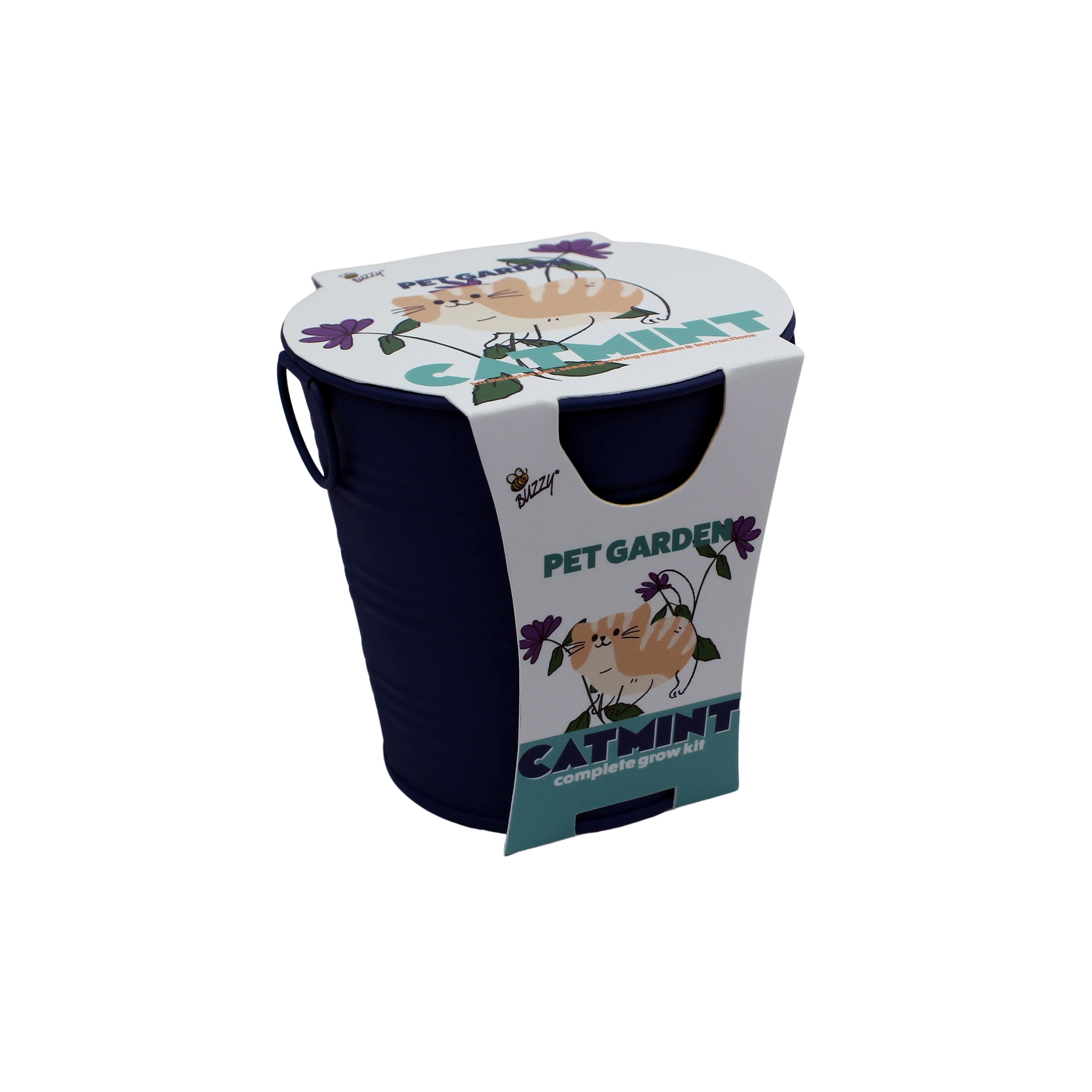 Buzzy Catmint Herb Garden Starter Kit with Metal Pail (1 Pack) 43un4