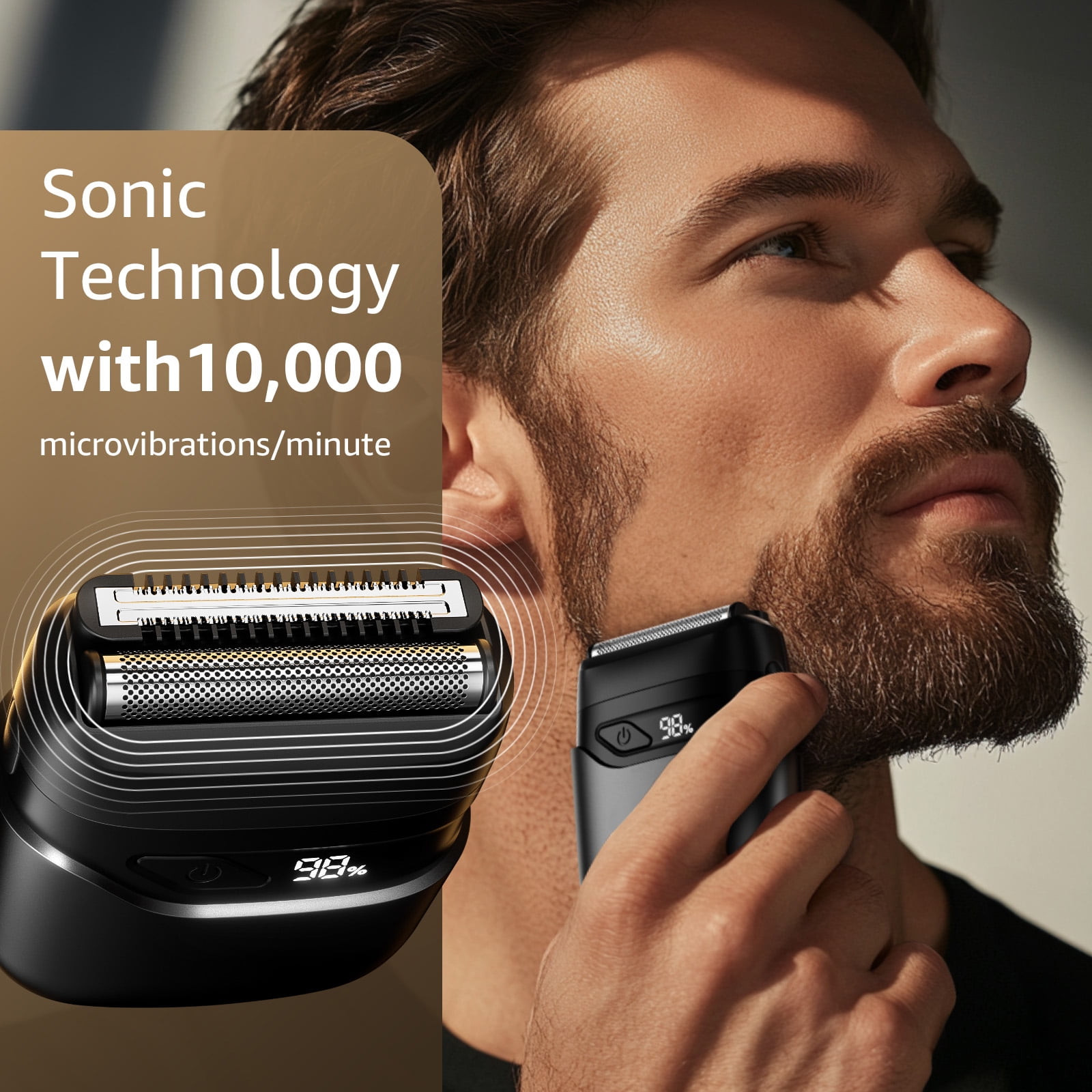 Nogroa Electric Razor for Men, Portable Mini Foil Shaver with 2 Floating Blades, IPX7 Waterproof, USB-C Rechargeable (Black, 1 Count) y2881