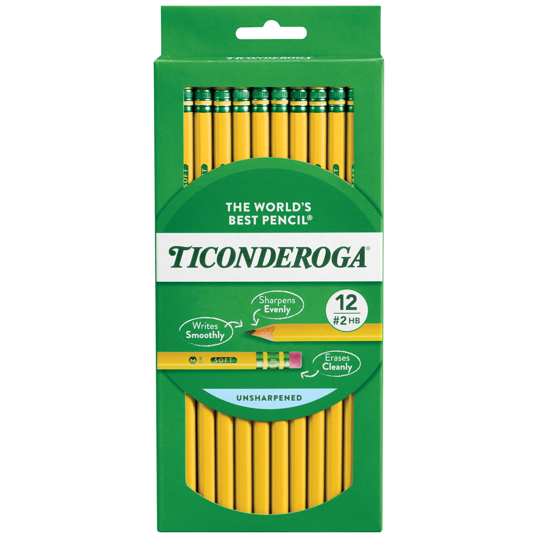 Ticonderoga Wood Pencils, #2 HB Graphite, Smooth Sharpening, Yellow (12 Count) avqox