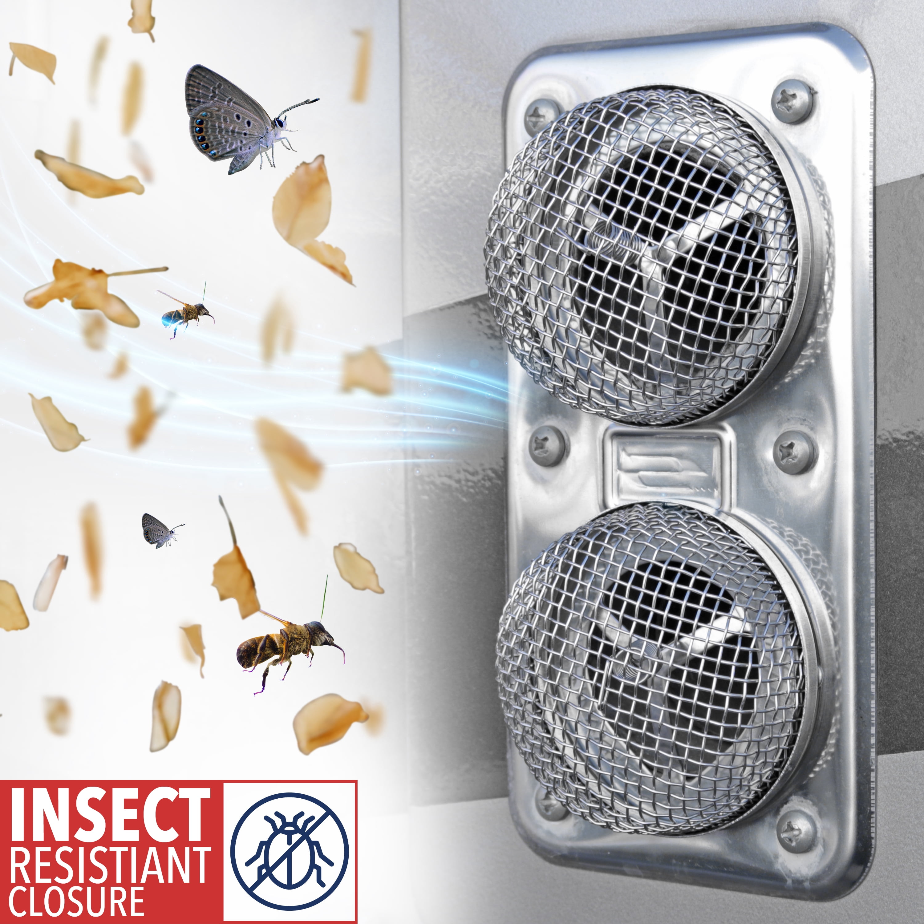 Leisure Coachworks RV Insect Screen Mesh Vent Cover Set for Furnace and Water Heater (Silver, 2-Piece Set) wlzgt