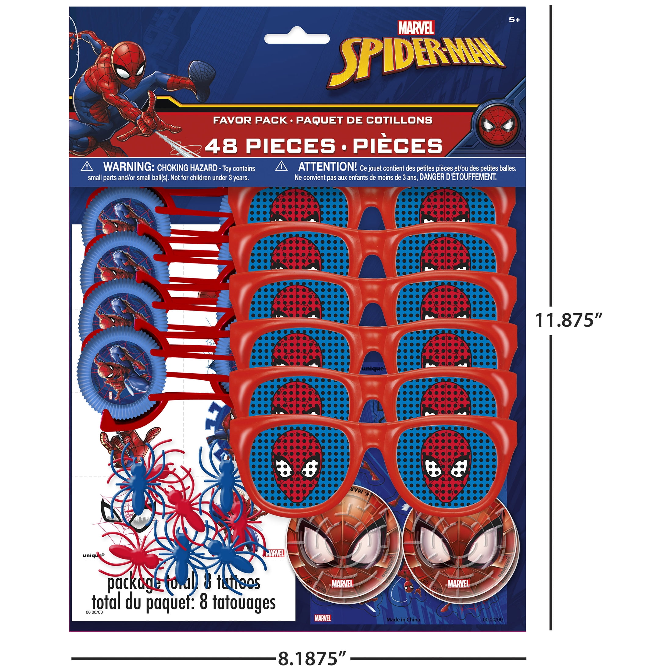 Spider-Man Birthday Party Favor Set for 8 Guests (48 Pieces) rwgqk