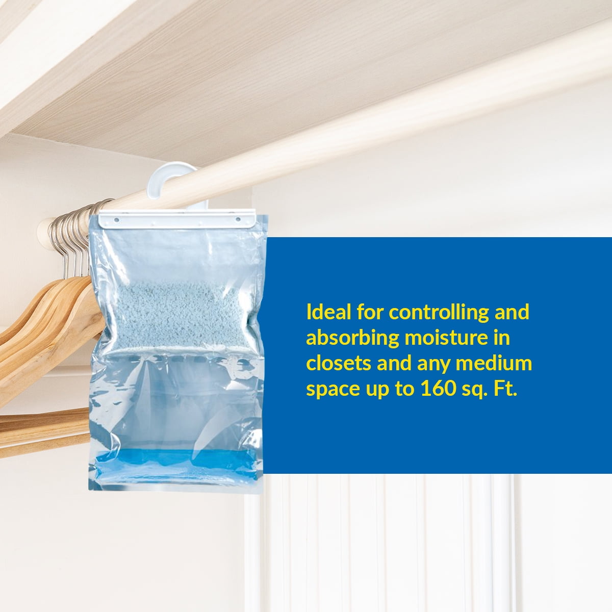 Humydry Moisture Absorber Hanging Bags, Odor Eliminator for Closets, Unscented (2 Pack of 3, 15.9 oz each) 17toa