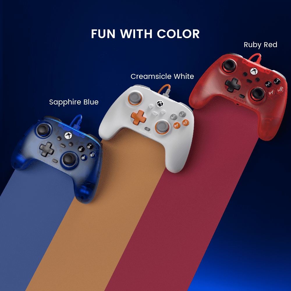 GameSir T7 Wired Controller with Hall Effect Anti-Drift Sticks and Precision Triggers for Xbox Series X|S, Xbox One & PC (Blue, 1 Count) h1m6c