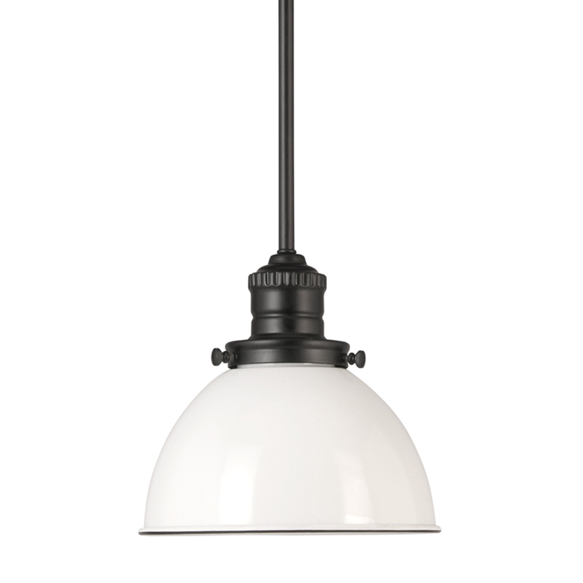 Design House Savannah Farmhouse 1-Light Indoor Dimmable Pendant Light (White/Matte Black, 57.63 in) n9vy4